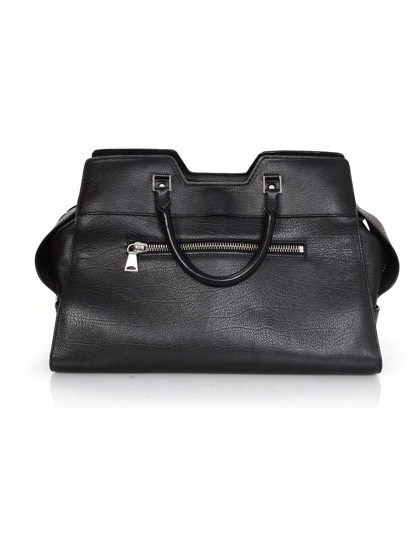 Proenza Schouler Black Leather Small PS13 Satchel In Excellent Condition In New York, NY