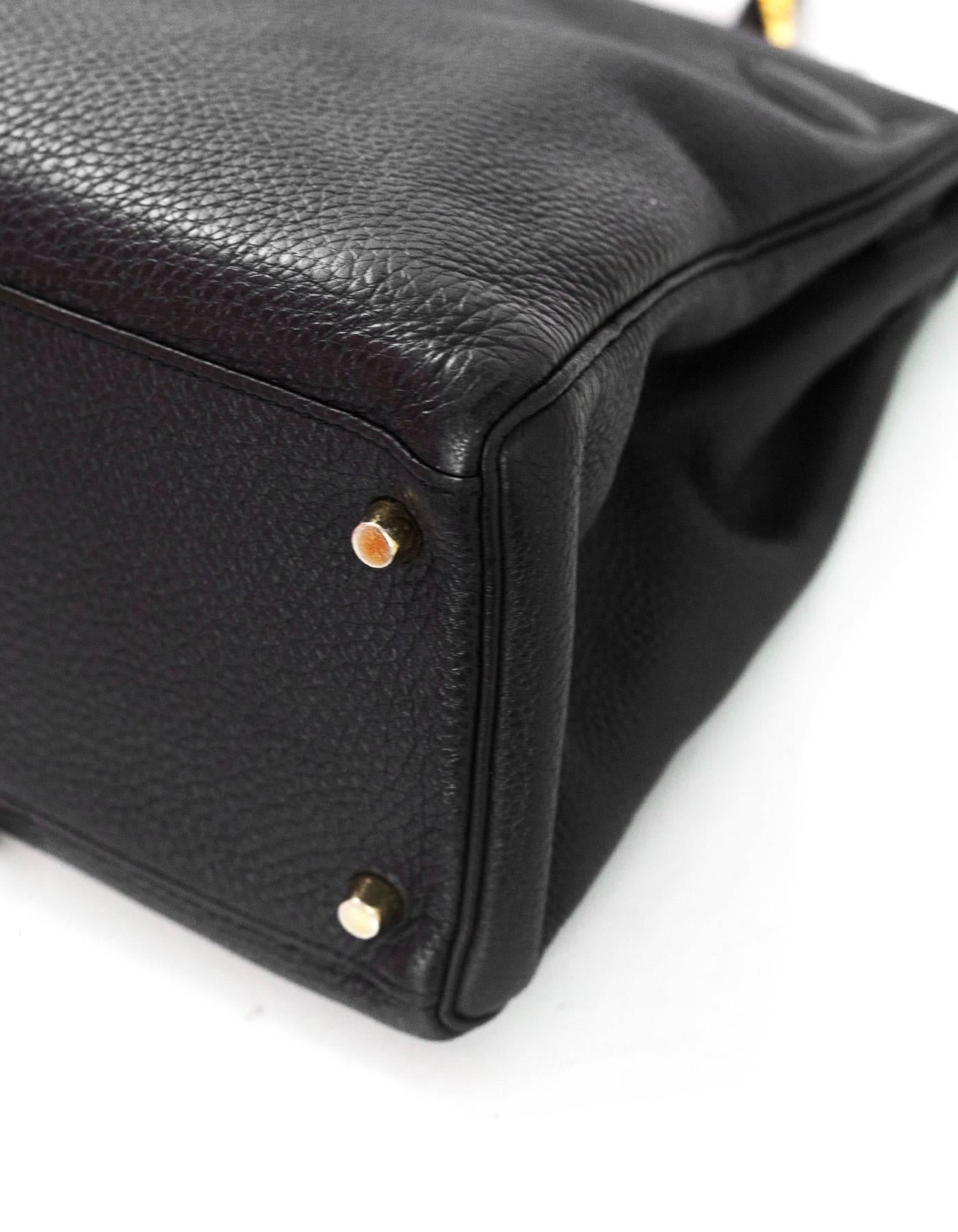 Hermes Black Togo Leather 35cm Retourne Kelly Bag GHW w/ Receipt 1