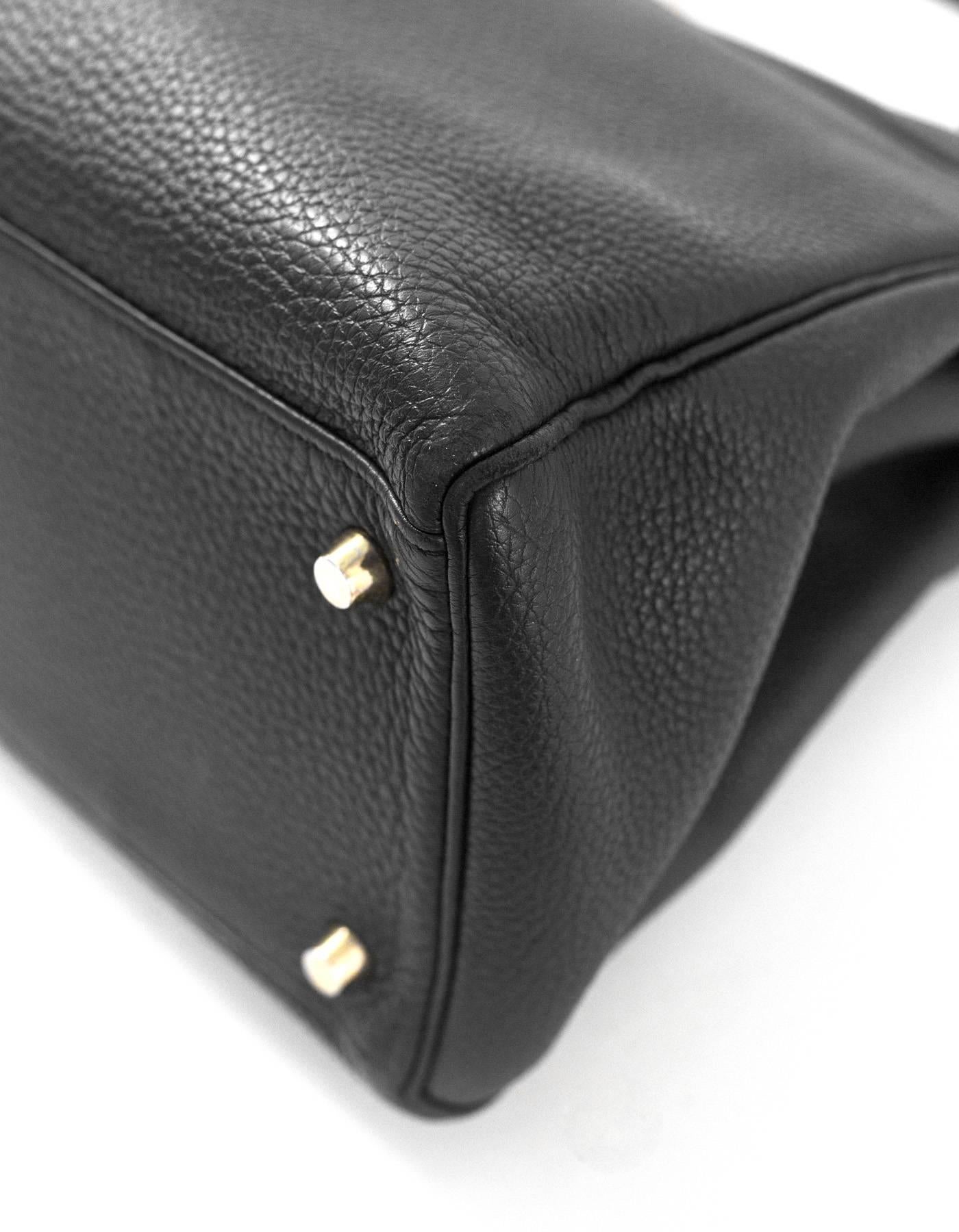Hermes Black Togo Leather 35cm Retourne Kelly Bag GHW w/ Receipt 2