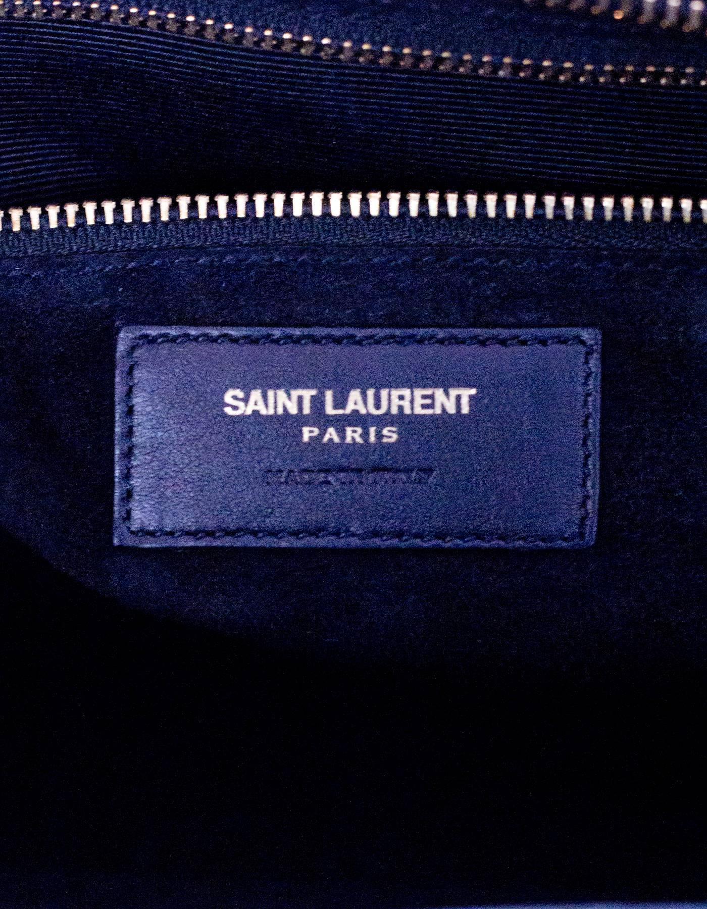 Women's Saint Laurent Multicolor Blue/Pink/White/Black Small Cabas Rive Gauche Tote Bag