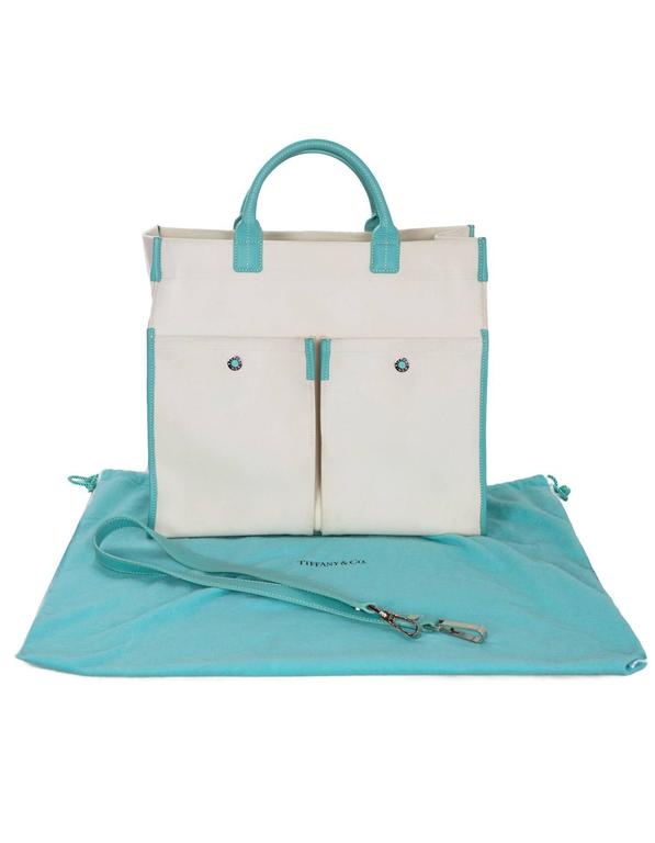 Tiffany and Co Canvas/Leather Jitney Tote Bag For Sale at 1stDibs  tiffany  canvas tote bag, tiffany and co canvas tote, tiffany tote bag