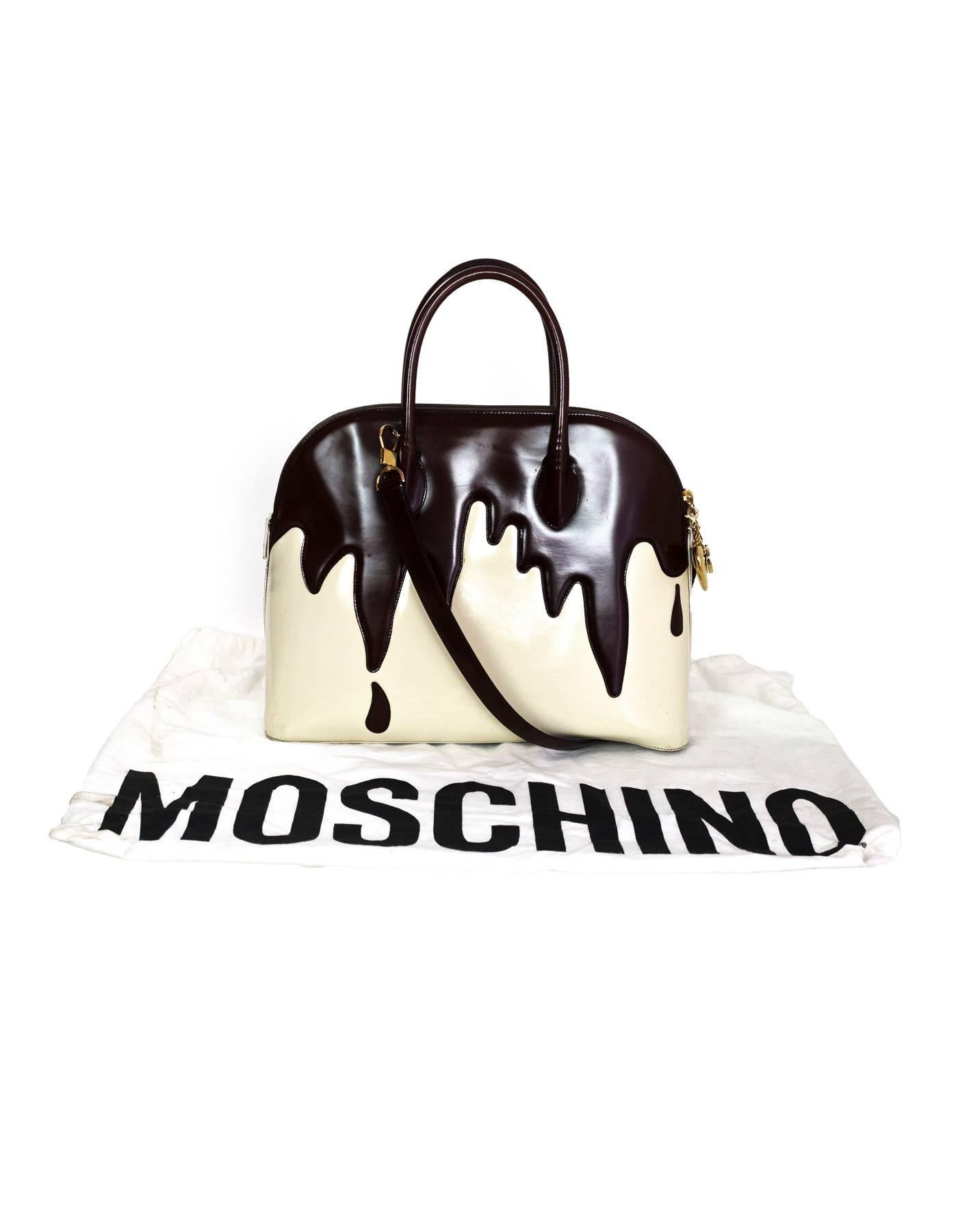 Moschino Redwall Vintage Collector's Dripping Chocolate Top Handle Bag w/ Strap 2