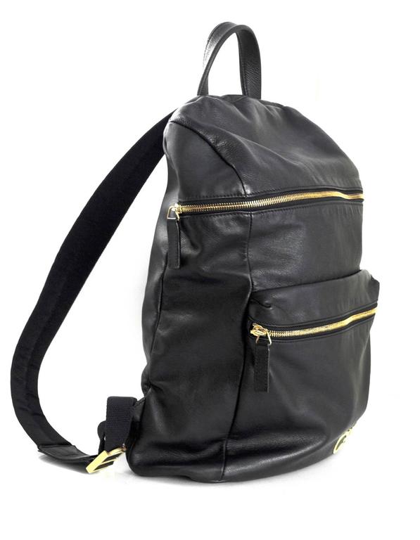 Salvatore Ferragamo Black Nevada Gancini Leather Backpack ...