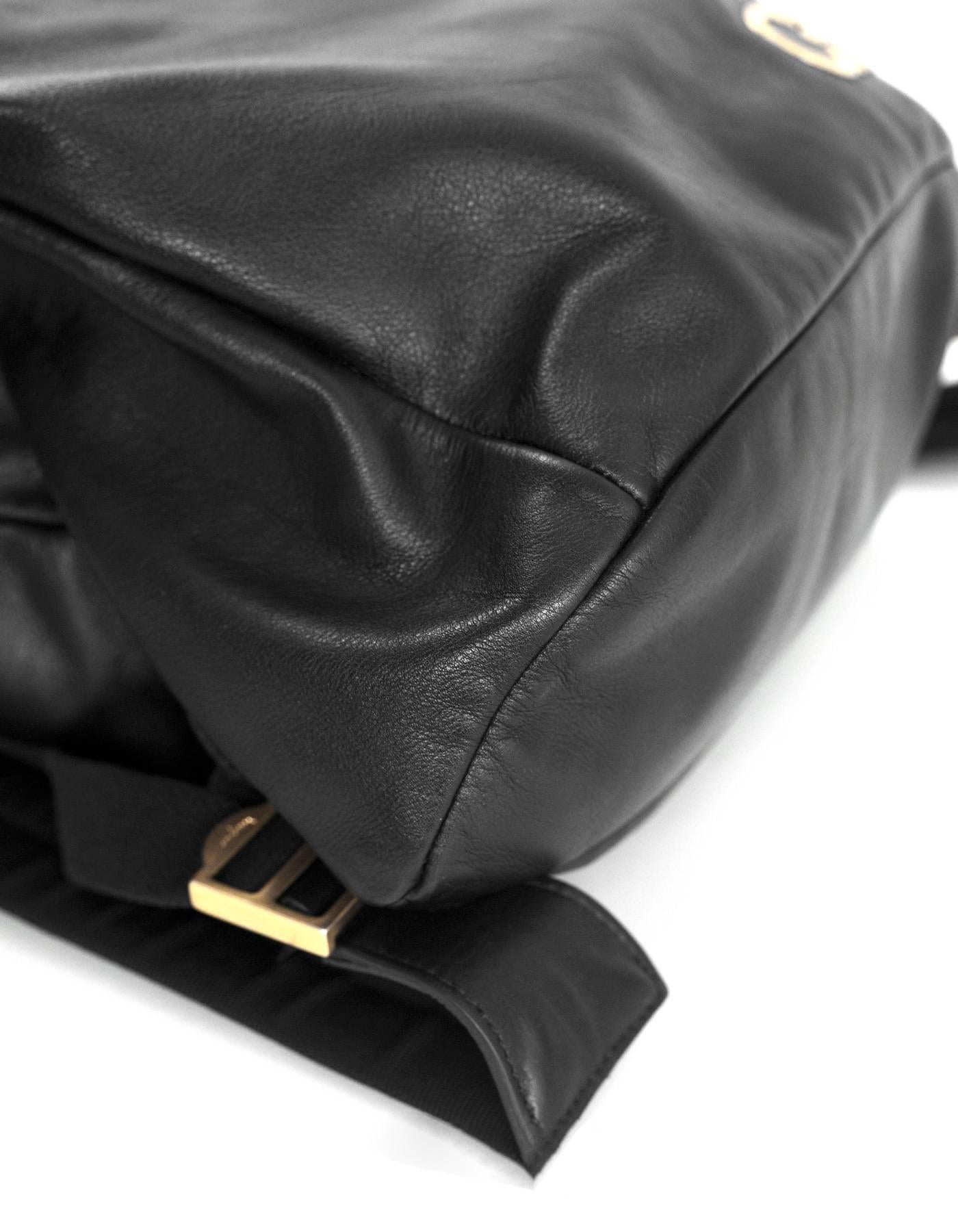 Salvatore Ferragamo Black Nevada Gancini Leather Backpack Bag  1