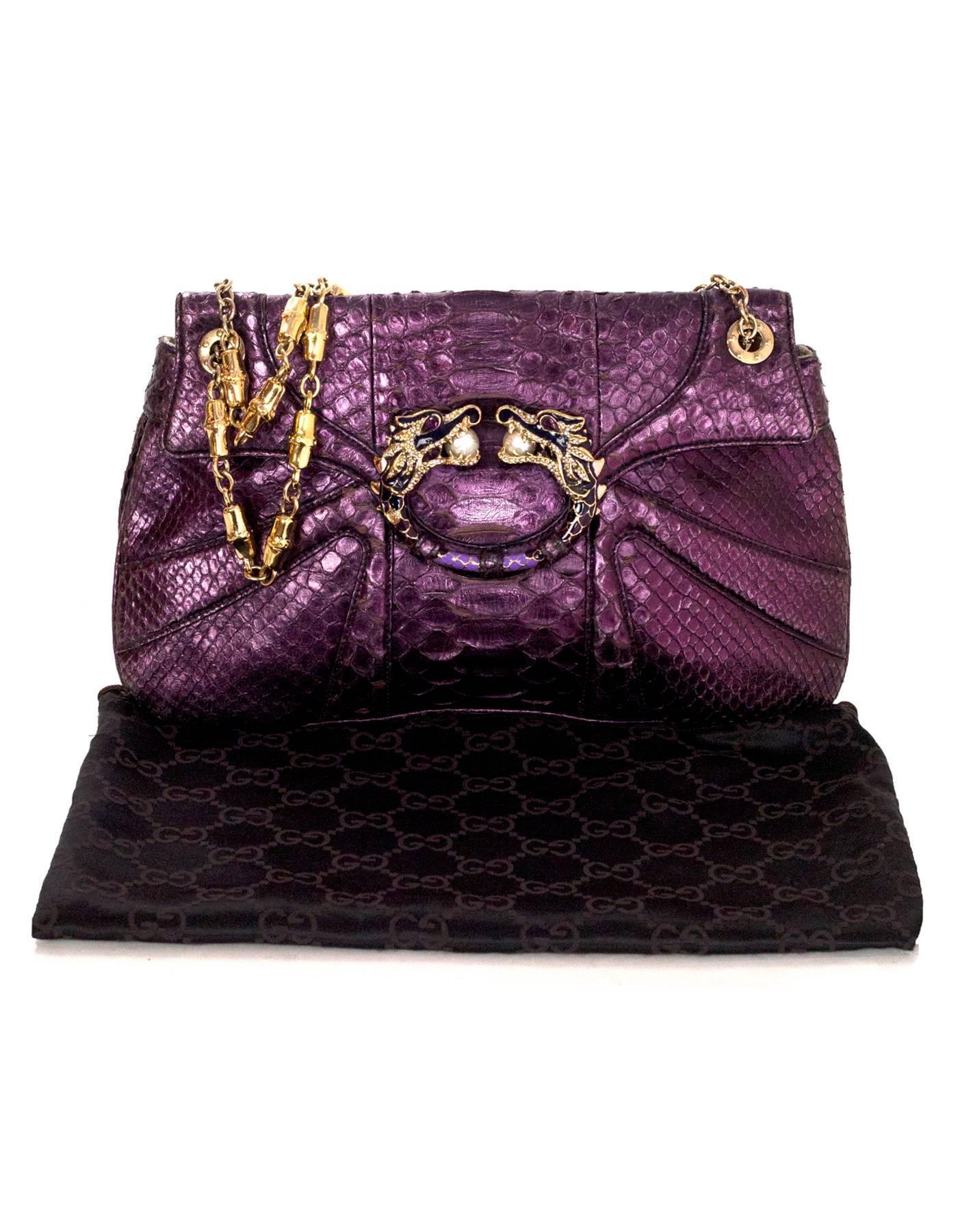 Gucci Tom Ford Purple Python Jeweled Dragon Bag 2