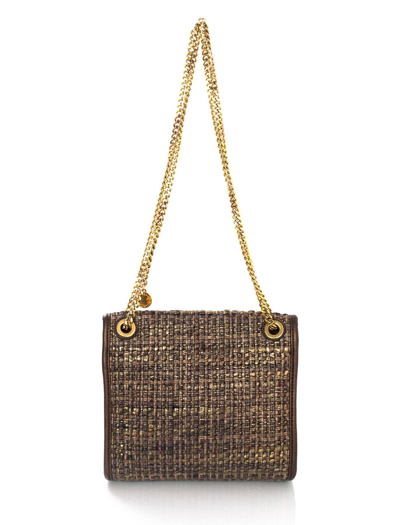 Stella McCartney Woven Metallic Flap Shoulder Bag In Excellent Condition In New York, NY