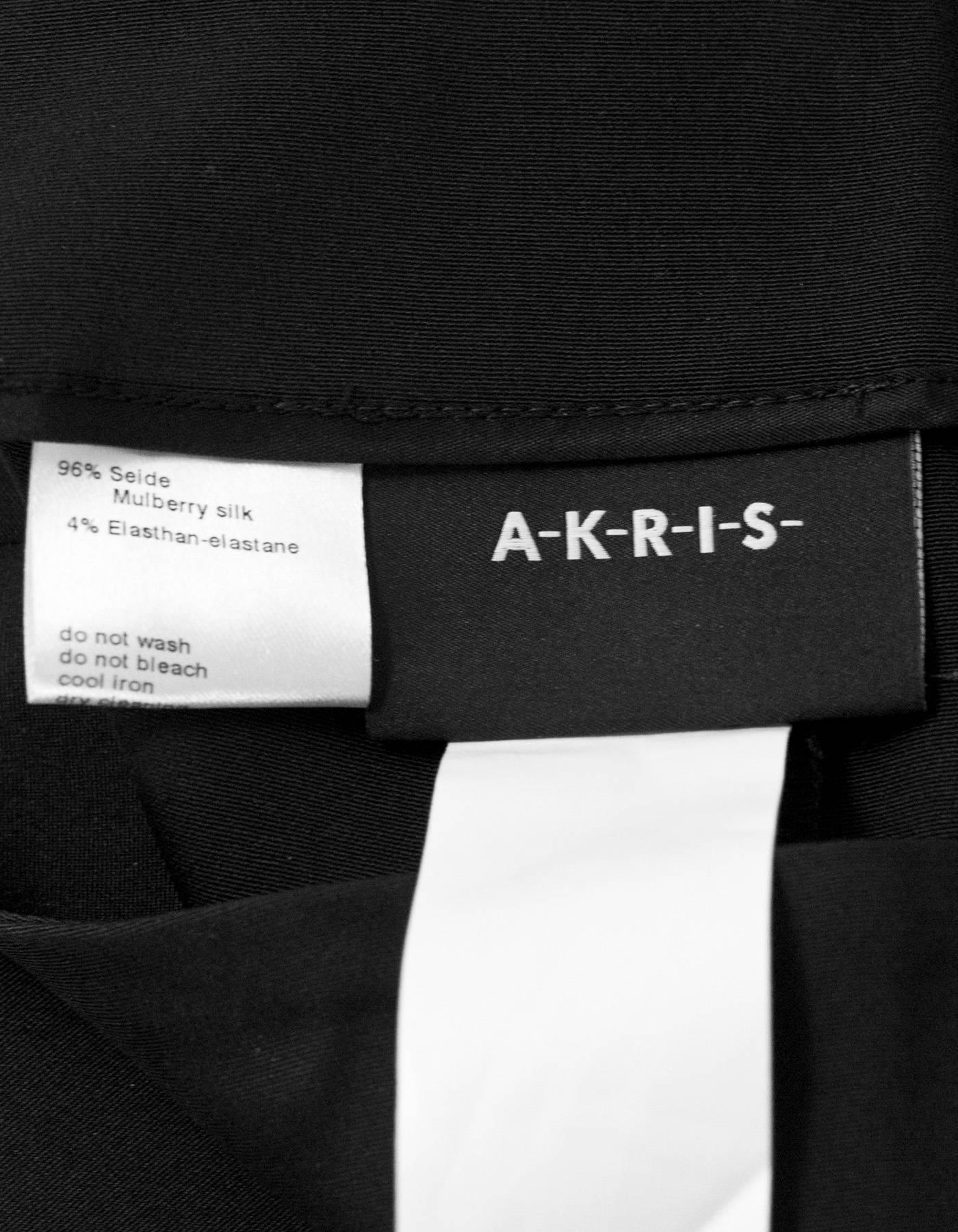 Women's Akris Black Silk Cropped Pants Sz 8