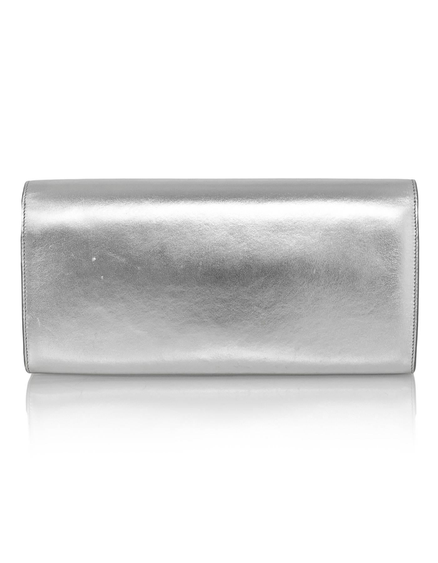 silver ysl clutch bag