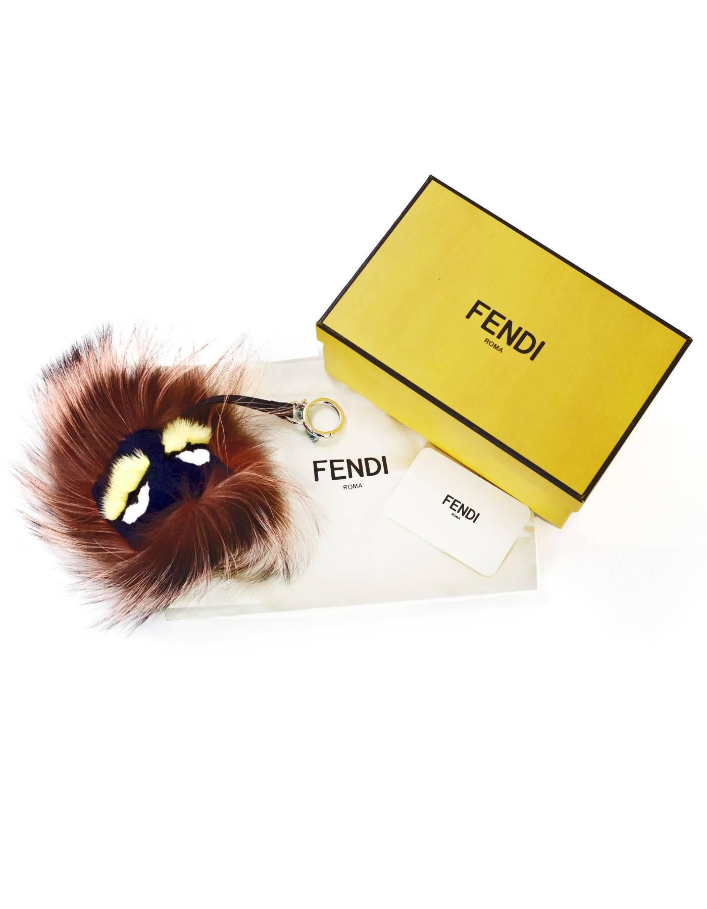 Fendi Taupe Mink & Fox Fur Bag Bug Charm - NIB rt. $850 1