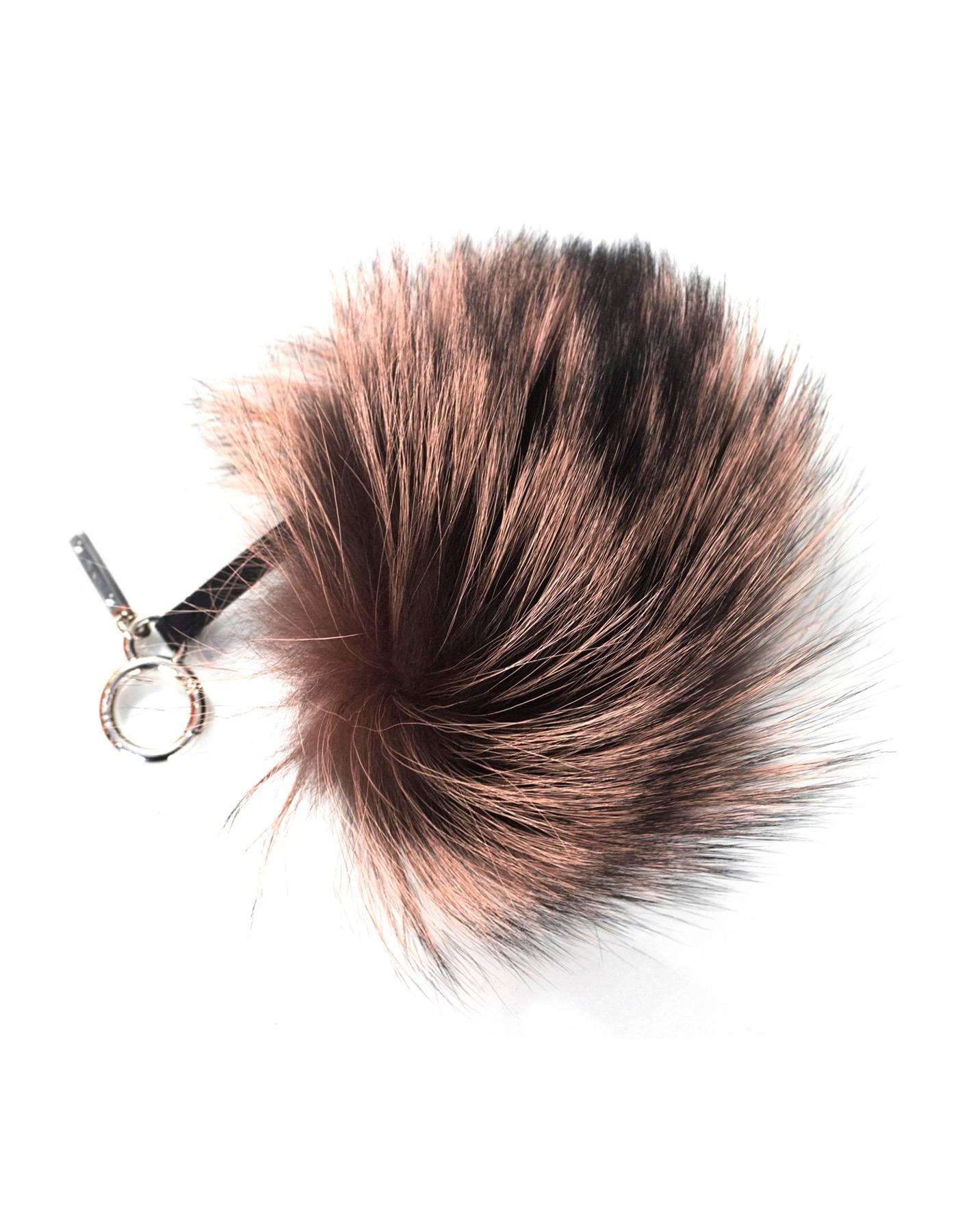 Brown Fendi Taupe Mink & Fox Fur Bag Bug Charm - NIB rt. $850