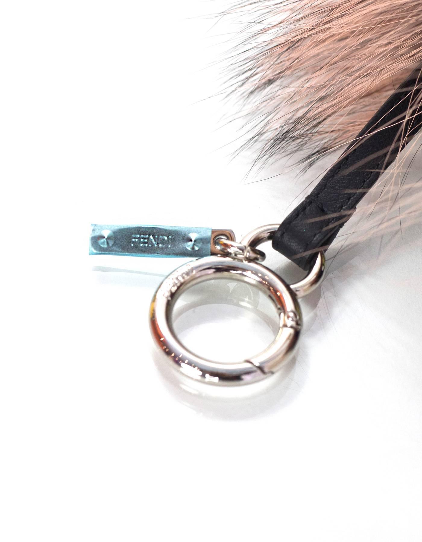 Fendi Taupe Mink & Fox Fur Bag Bug Charm - NIB rt. $850 In Excellent Condition In New York, NY