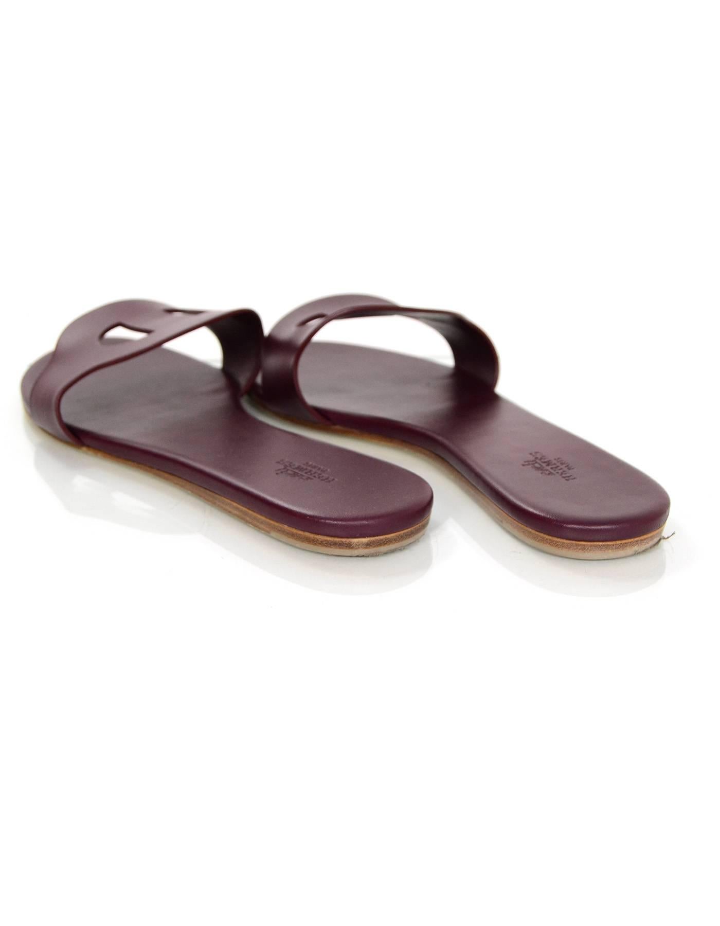 Gray Hermes Bordeaux Lisboa Chain D'ancre Slide Sandals Sz 38.5