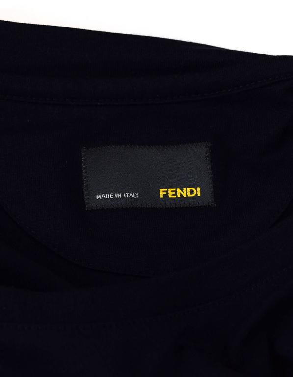 Fendi NEW Dark Navy Monster Face Cotton T-Shirt sz IT46 w/TAGS/BOX For ...
