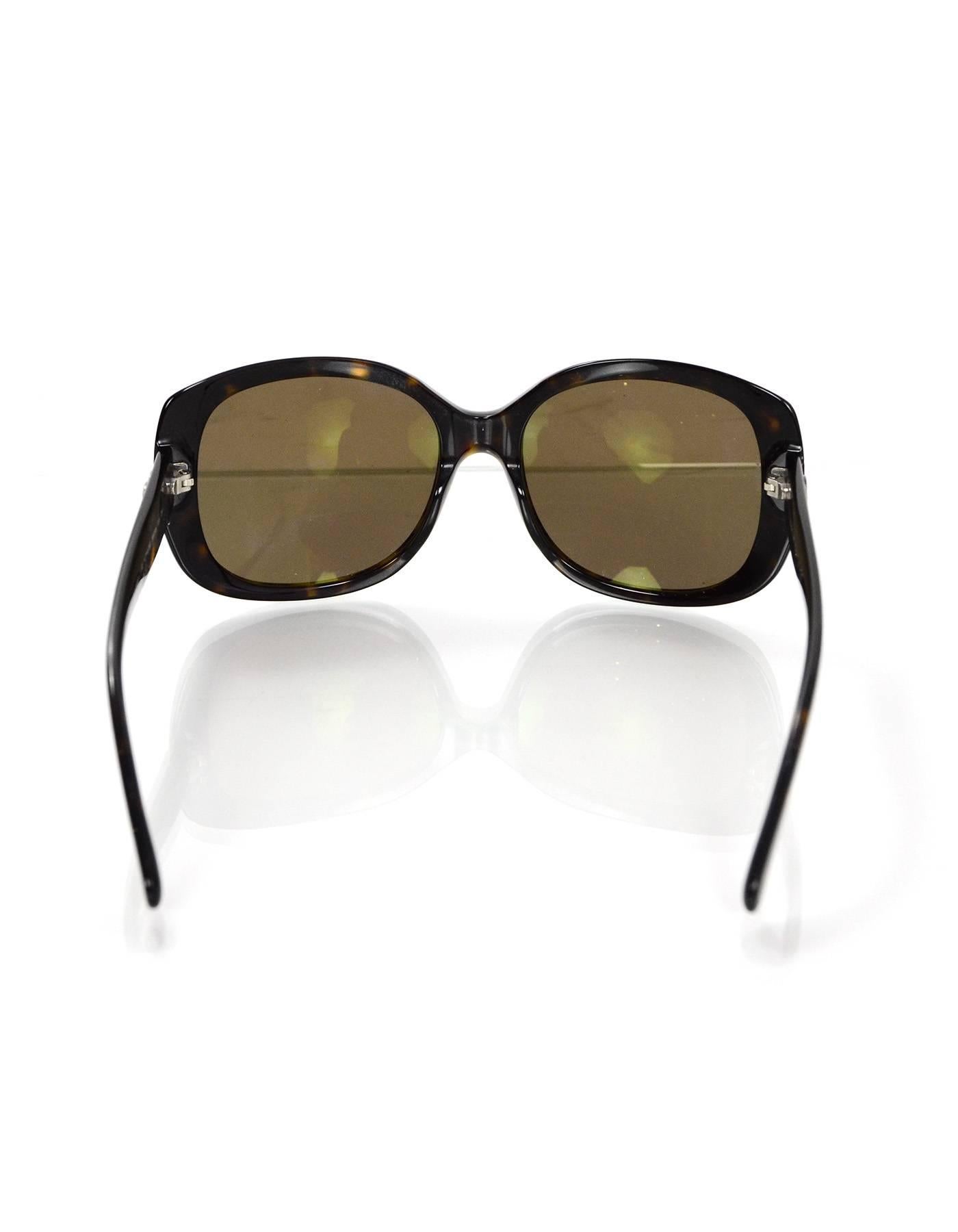 Black Chanel Tortoise CC Sunglasses with Case
