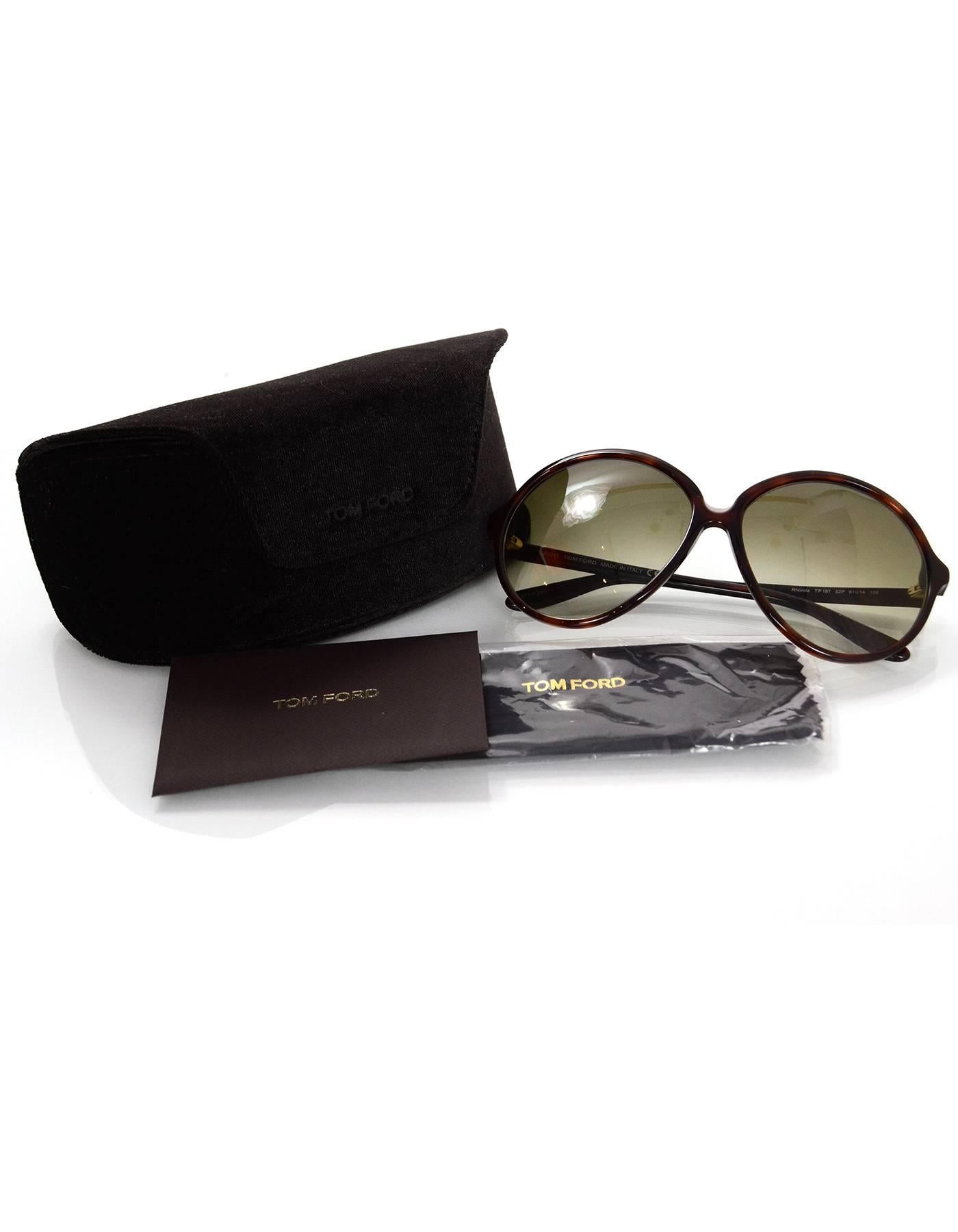 Tom Ford Tortoise Rhonda Round Frame Sunglasses with Case 2