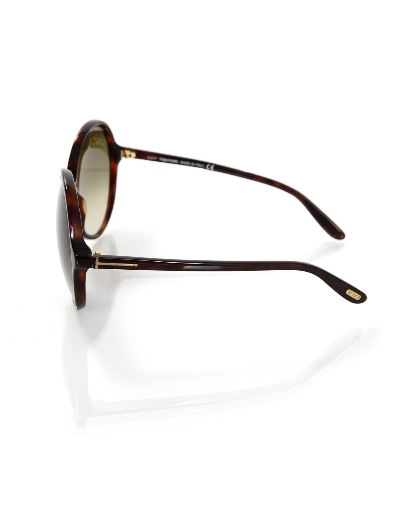 Tom Ford Tortoise Rhonda Sunglasses

Made In: Italy
Color: Brown/tortoise
Materials: Resin
Retail Price: $395 + tax
Overall Condition: Excellent pre-owned condition
Includes: Tom Ford case, original sales receipt

Measurements: 
Across: