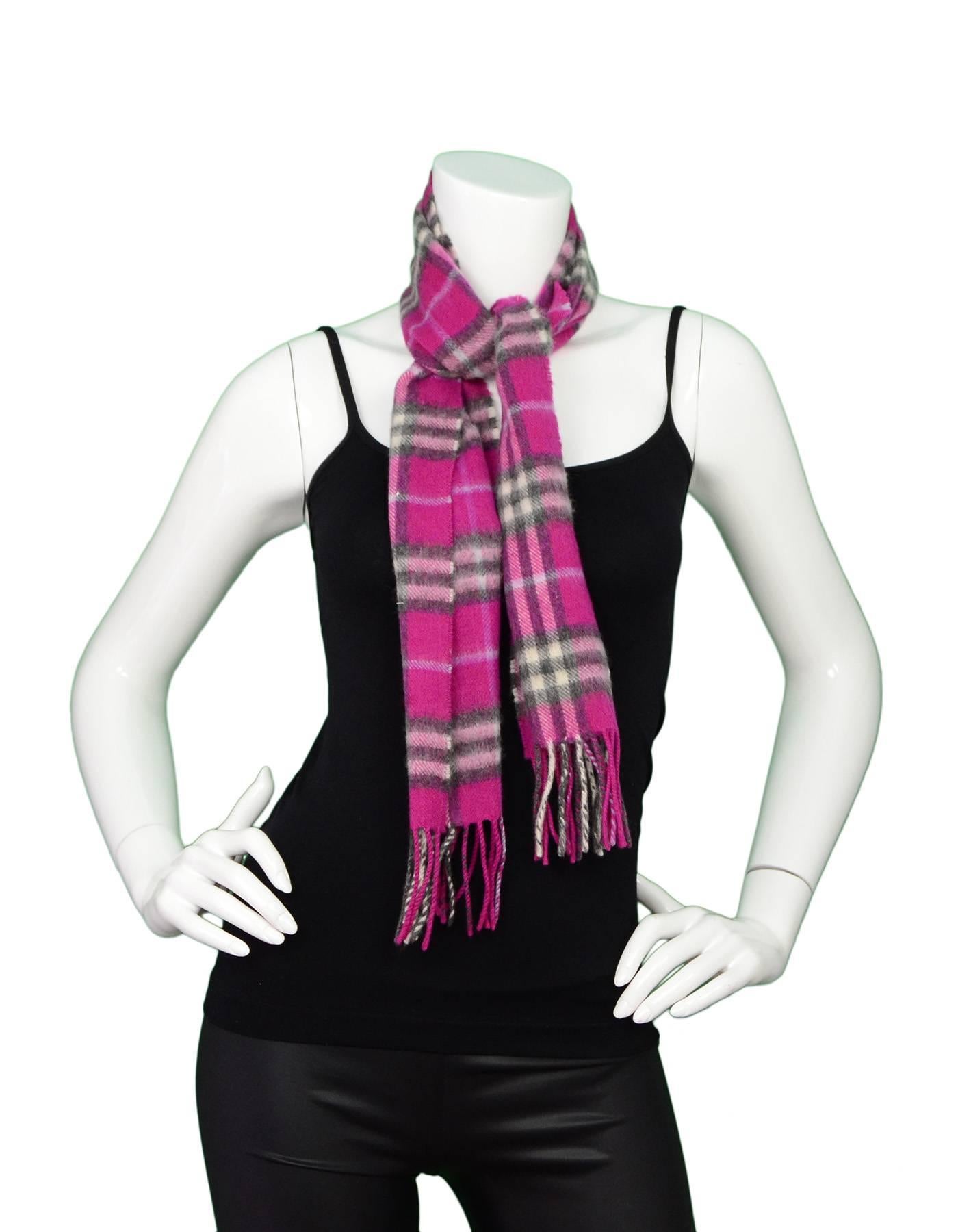 burberry pink plaid cashmere scarf