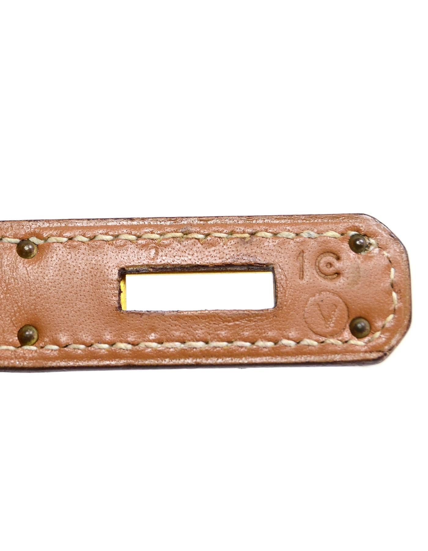 Hermes Tan Box Leather 28cm Rigid Sellier Kelly Bag w/ Strap 1