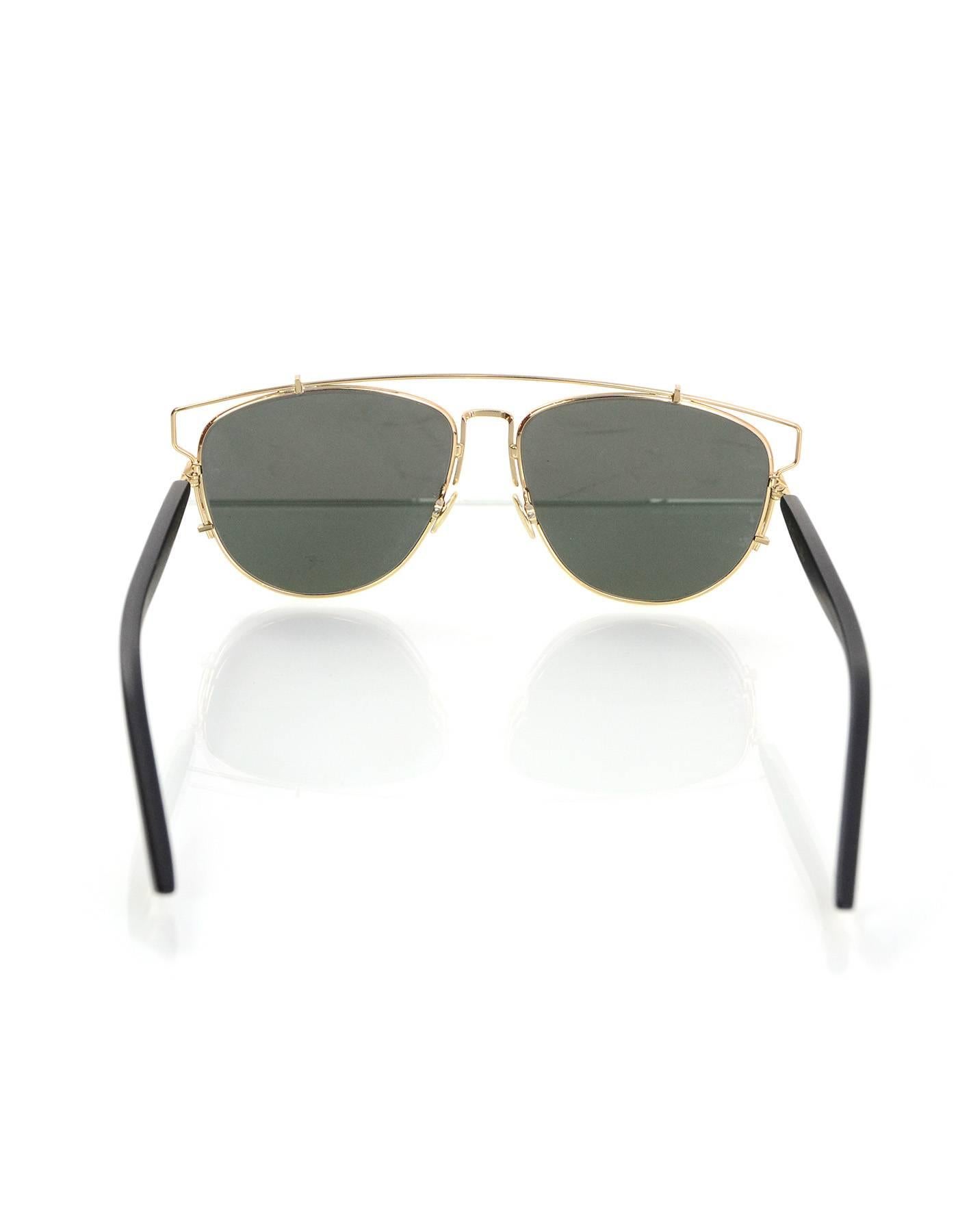 Christian Dior Gold Technologic Mirrored Sunglasses In Excellent Condition In New York, NY