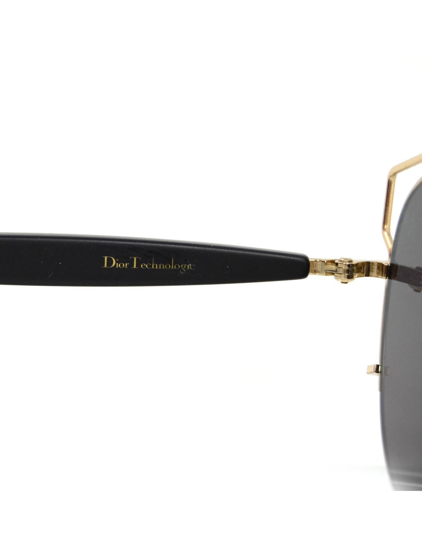 Women's Christian Dior Gold Technologic Mirrored Sunglasses