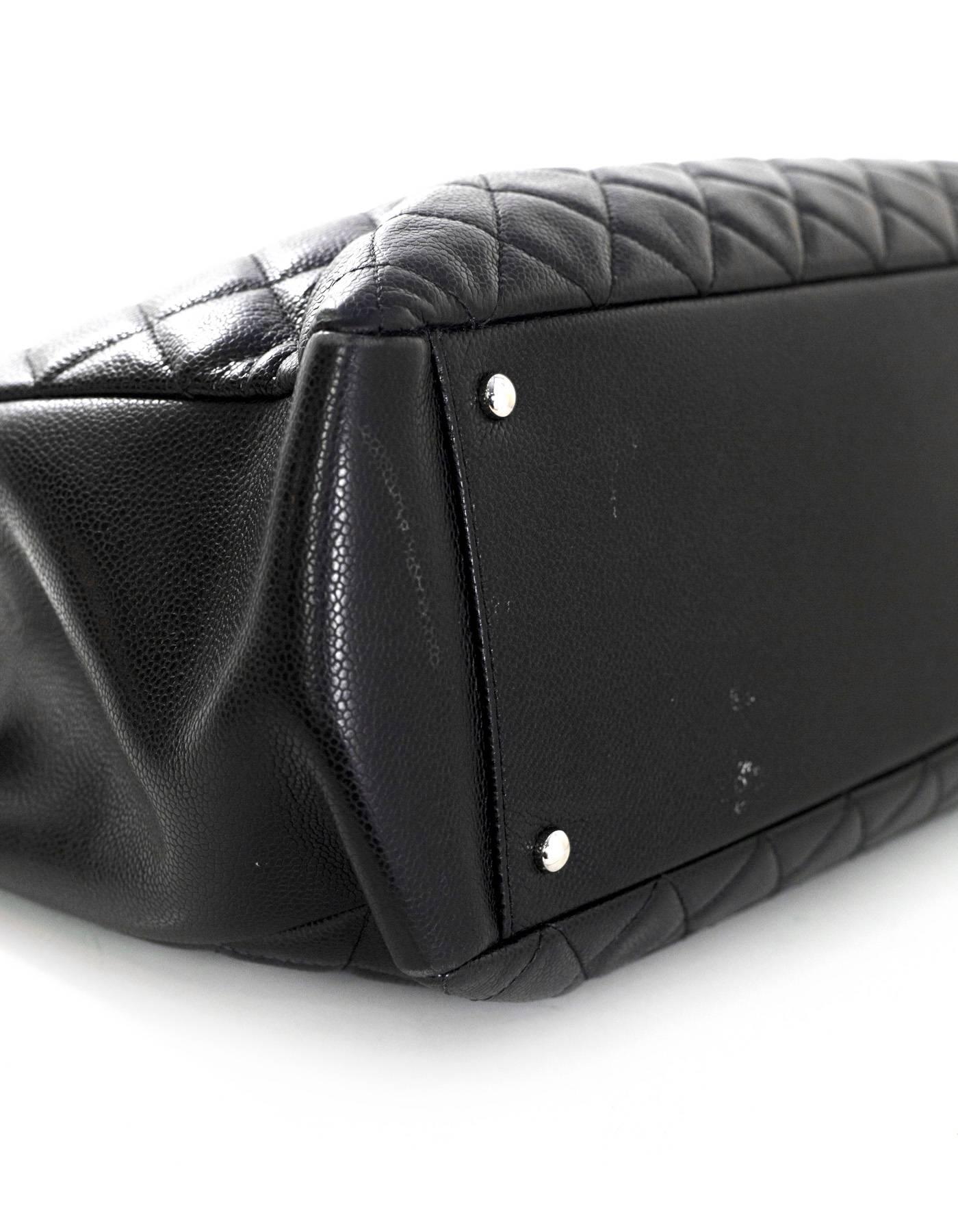 Chanel Black Caviar Leather XL Grand Shopper Tote GST Bag 1