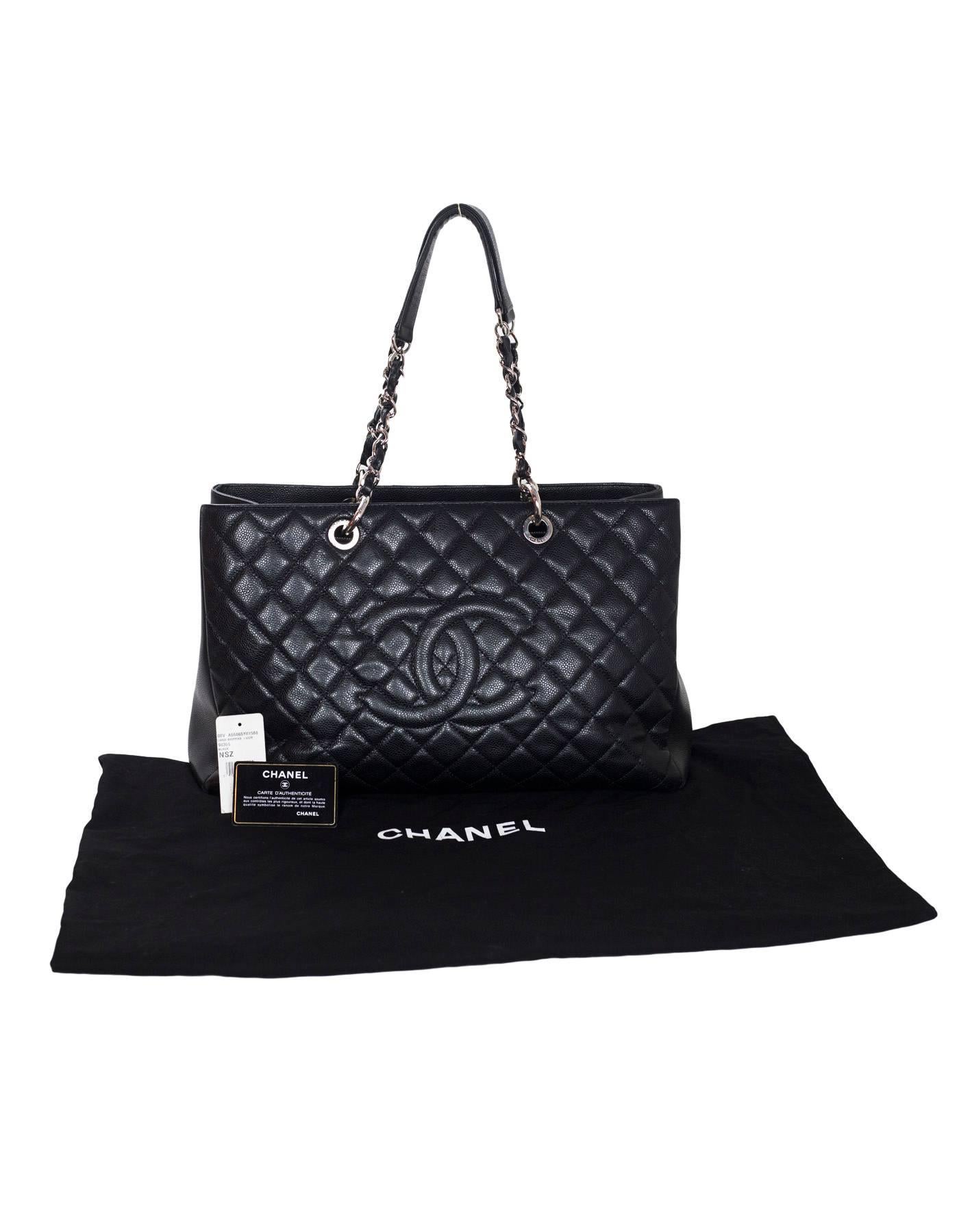 Chanel Black Caviar Leather XL Grand Shopper Tote GST Bag 5