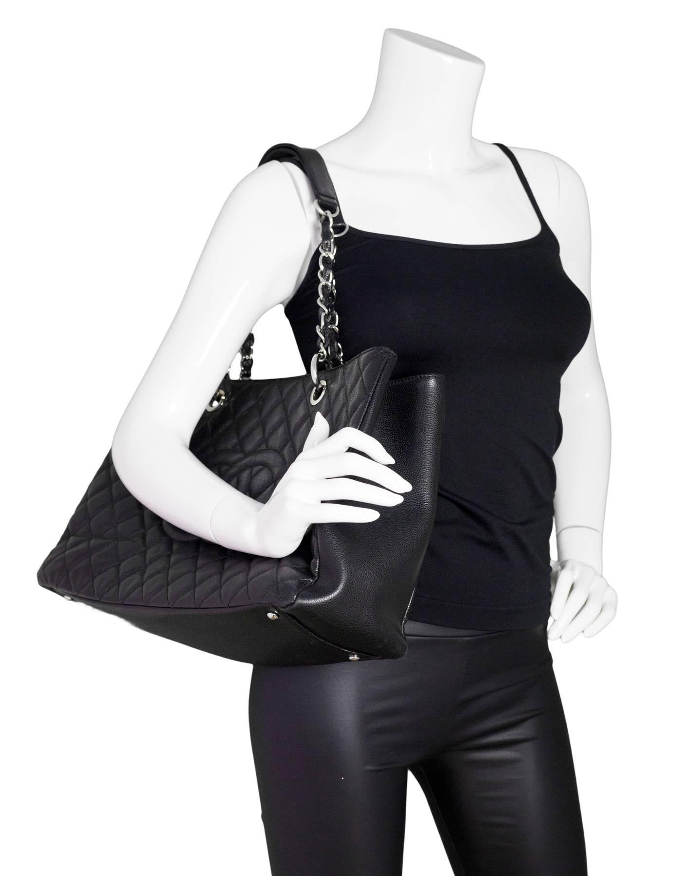Chanel Black Caviar Leather XL Grand Shopper Tote GST Bag 6