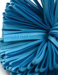 Hermes Blue Leather Carmen Tassel Key Ring