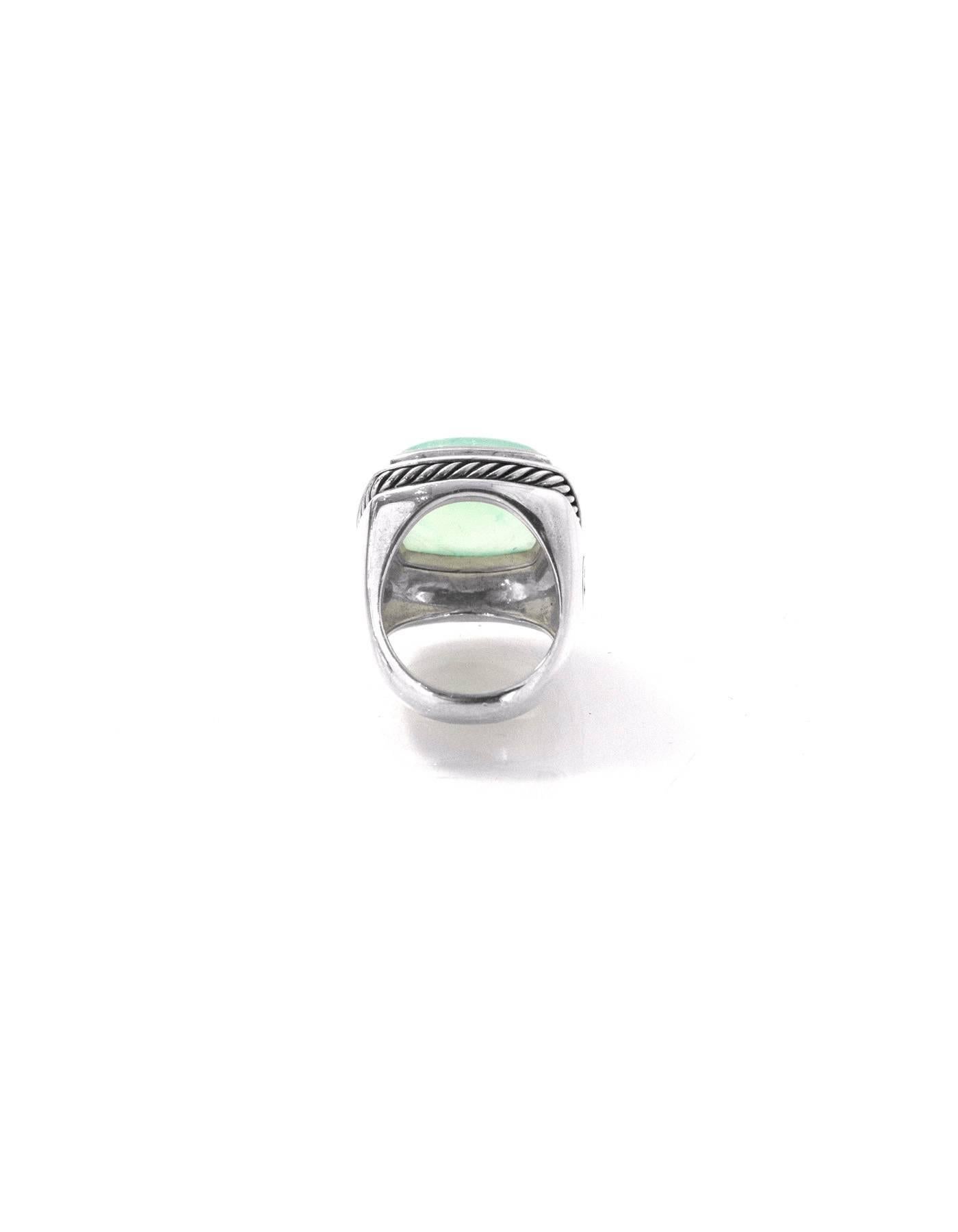 David Yurman Aqua Chalcedony Albion Ring sz 6 In Excellent Condition In New York, NY