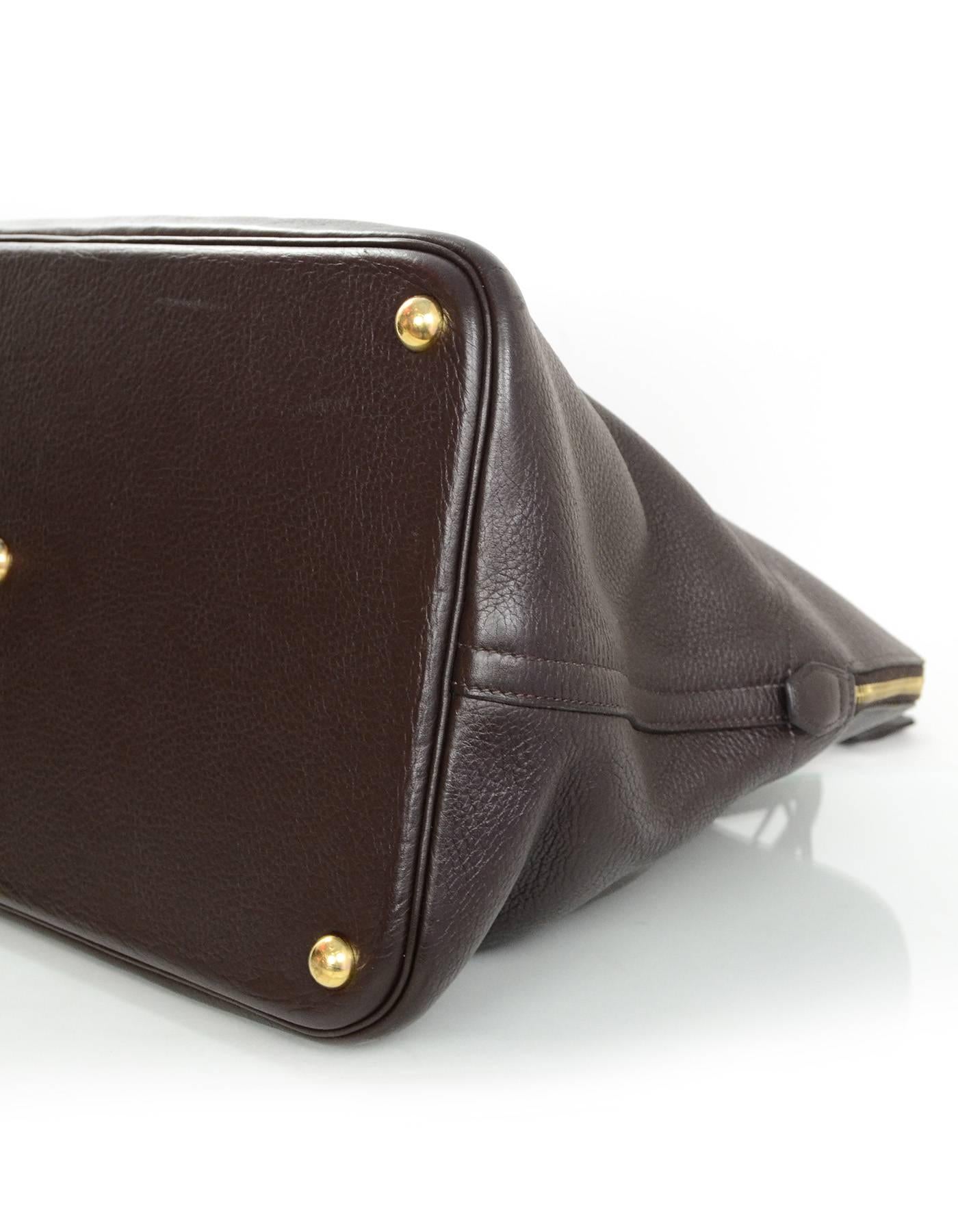 Women's or Men's Hermes Brown Clemence Leather 45cm Travel Bolide Bag 