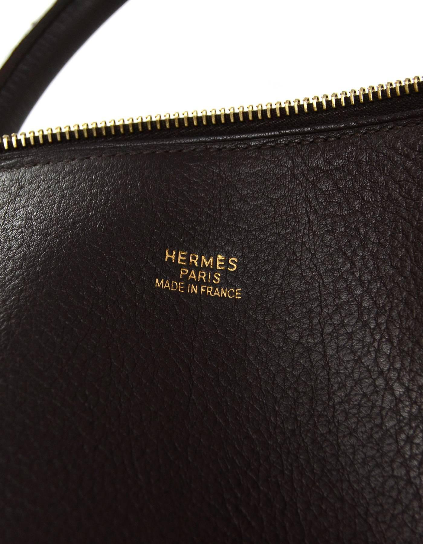 Hermes Brown Clemence Leather 45cm Travel Bolide Bag  3