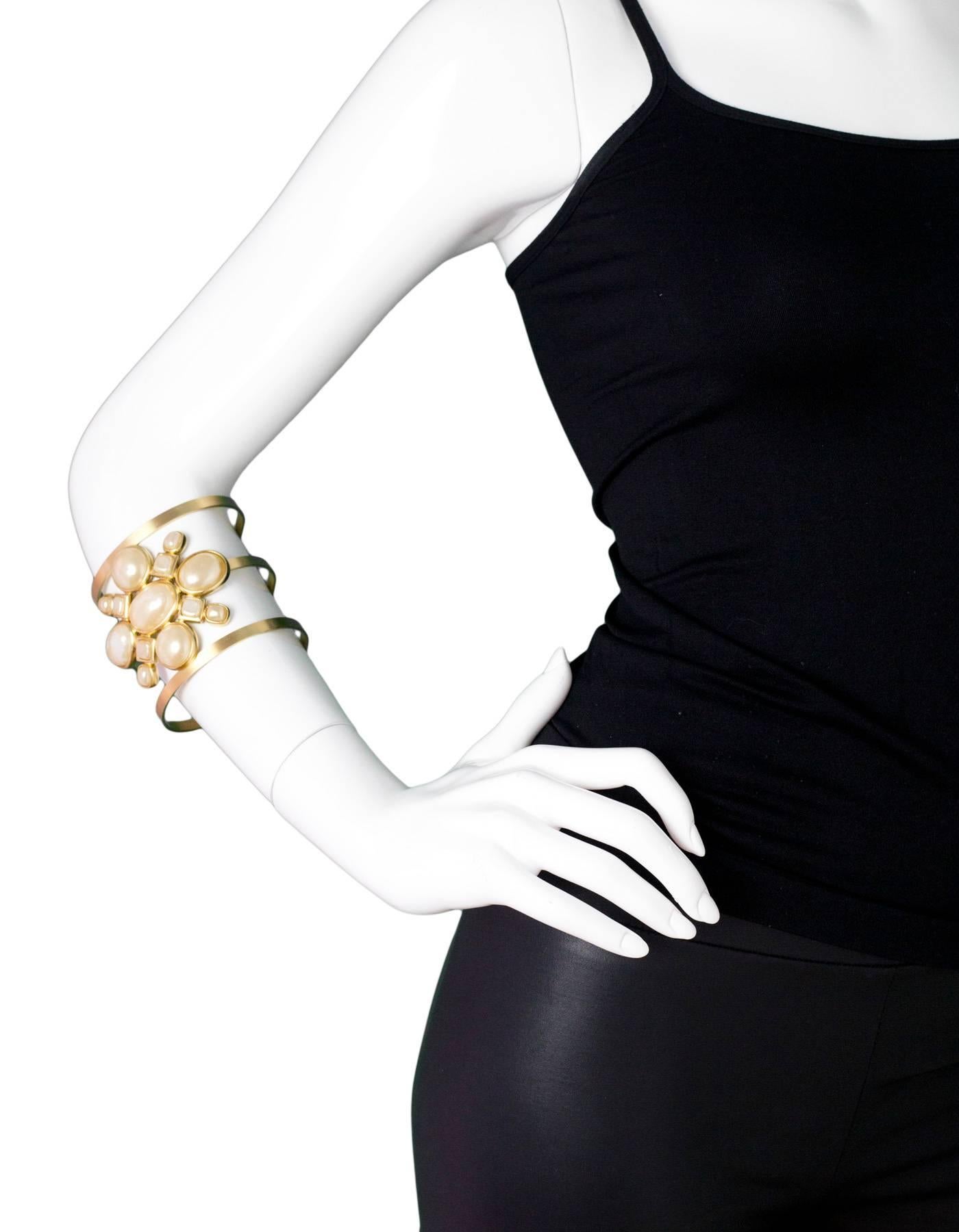 Chanel Pearl & Gold Arm Cuff 2