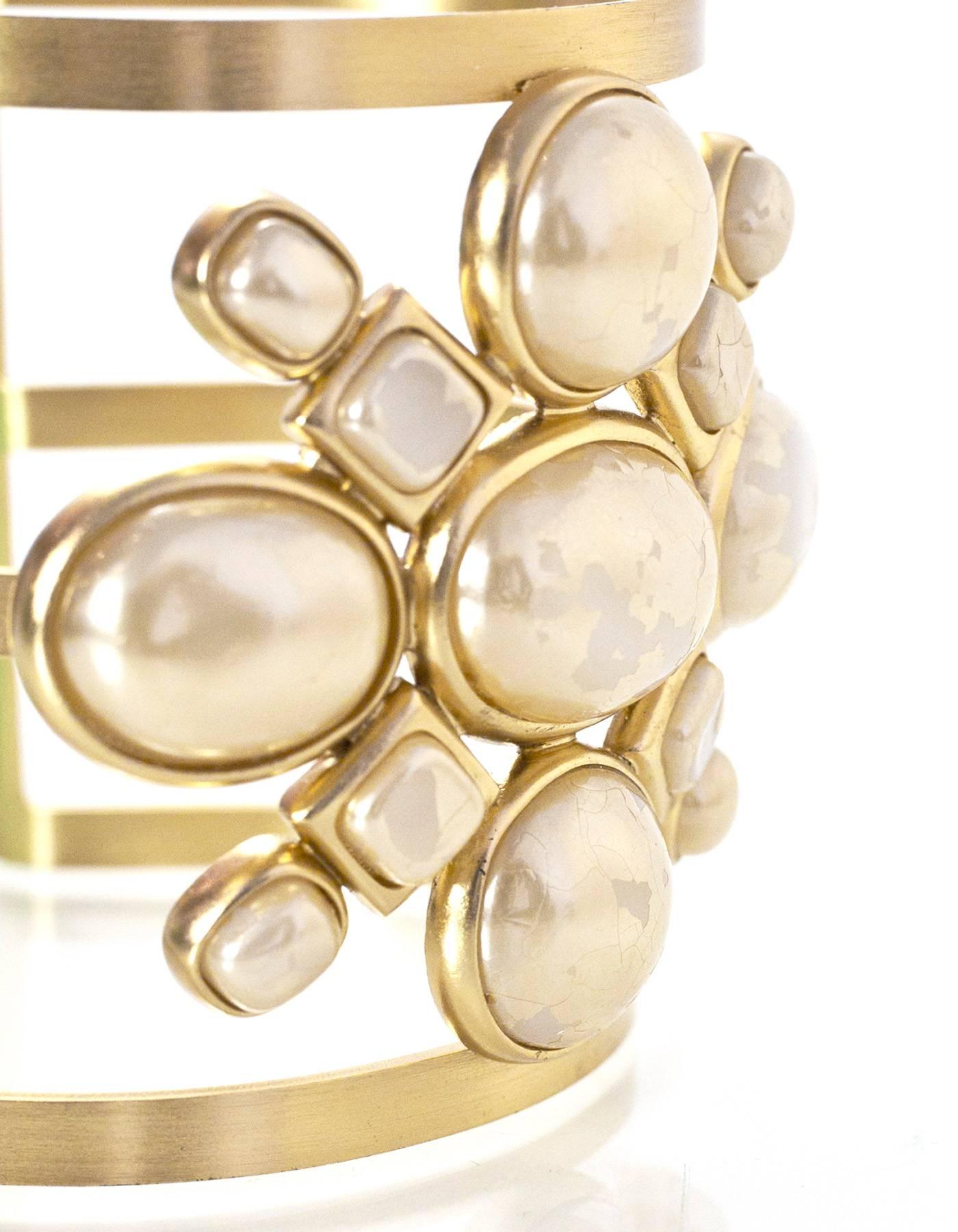 Women's Chanel Pearl & Gold Arm Cuff