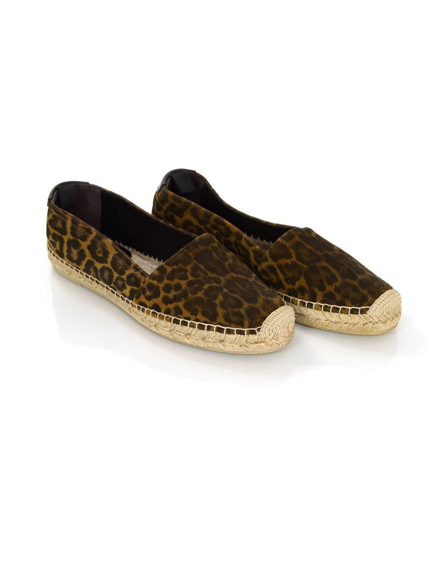 Saint Laurent NEW Leopard Print Espadrilles sz 39 In Excellent Condition In New York, NY