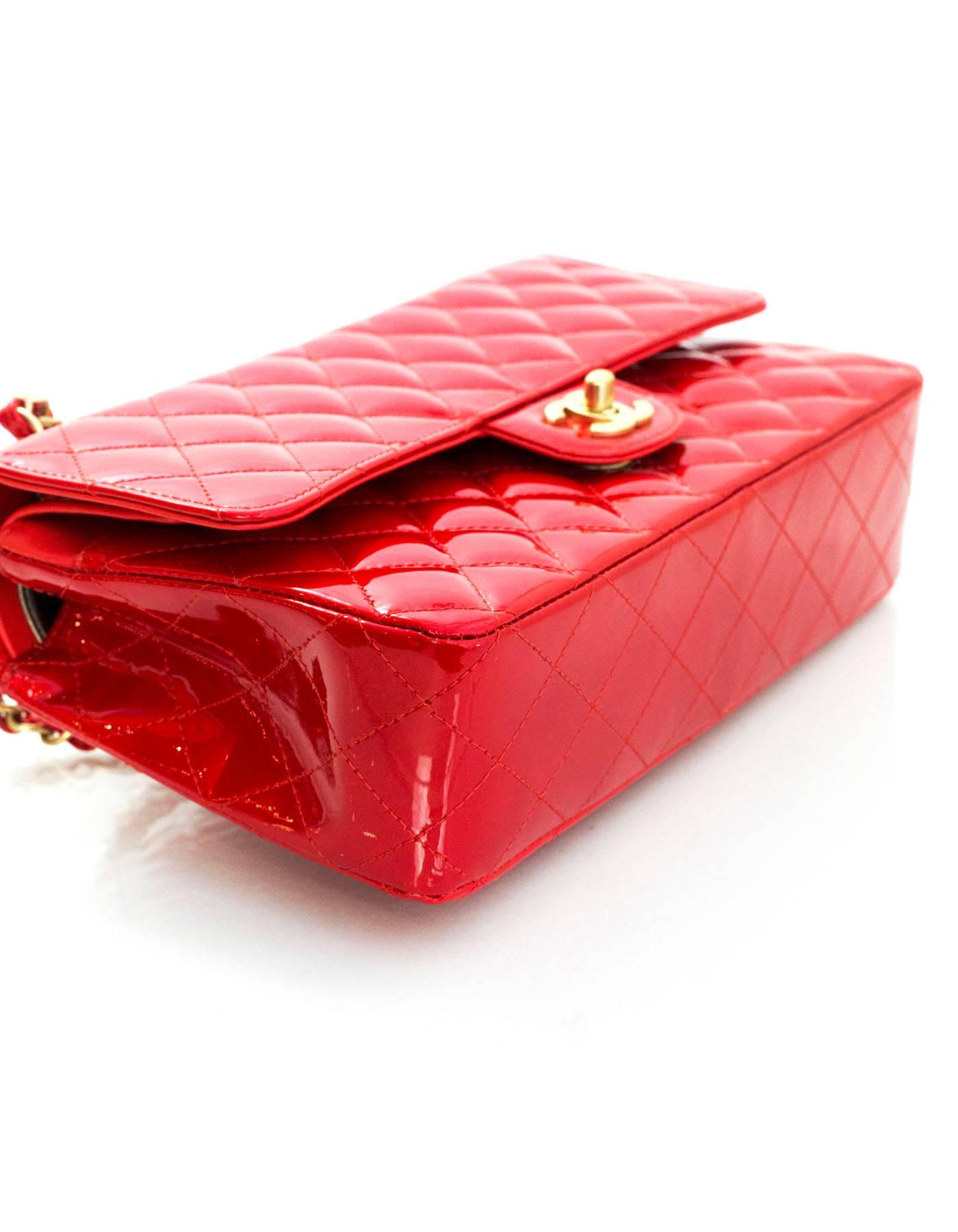 chanel red patent leather bag