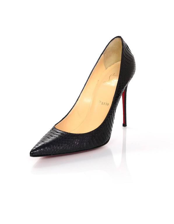 Christian Louboutin Black Snakeskin Decollete 554 100 Pumps Sz 38.5 with  Box For Sale at 1stDibs | louboutin snakeskin heels, snakeskin louboutin, christian  louboutin snake heels