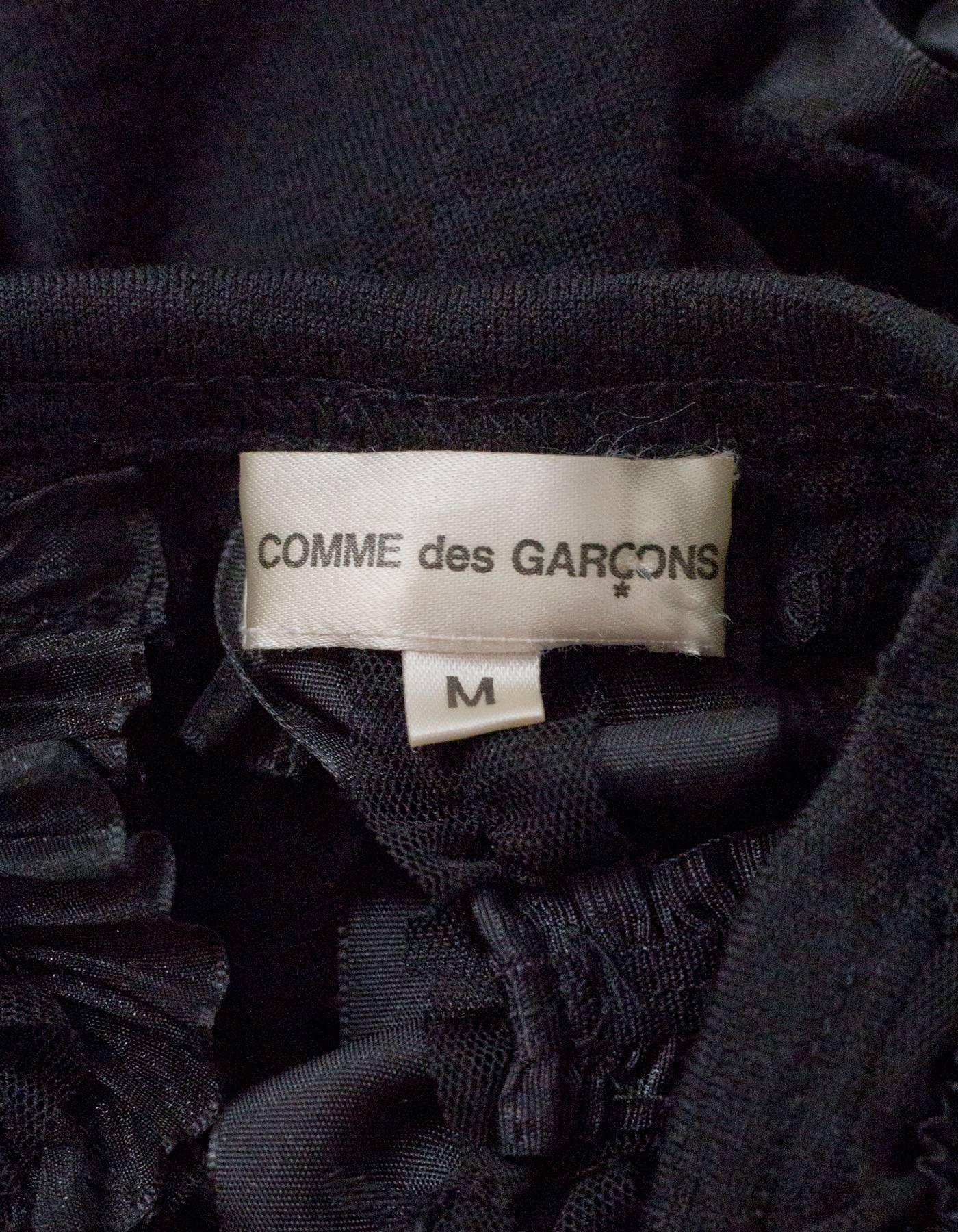 Women's Comme Des Garcons Black Ruffle Cut-Out Top sz M