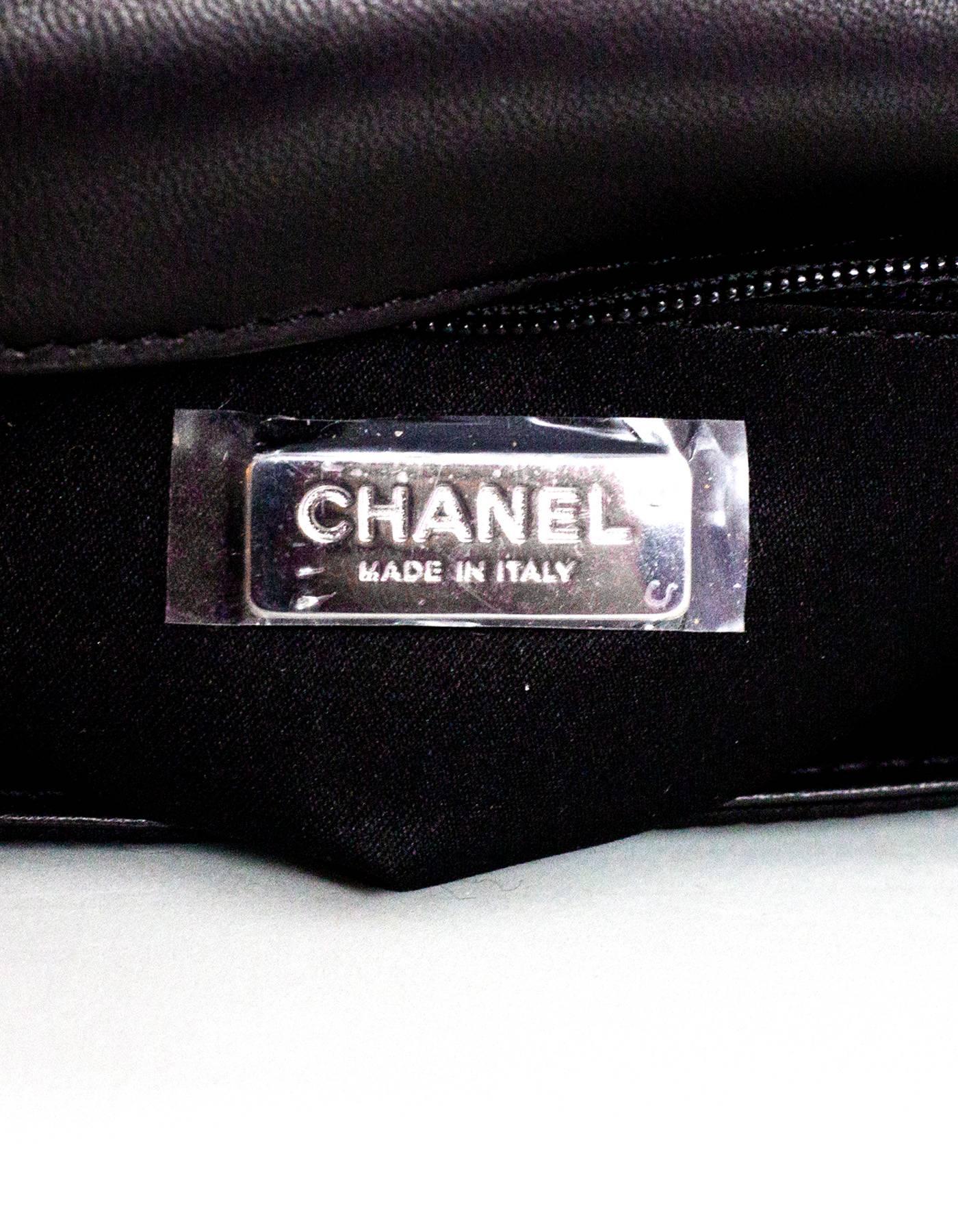 Chanel NEW IN BOX 2015 Black and Silver Ombre Sequin Flap Bag 2