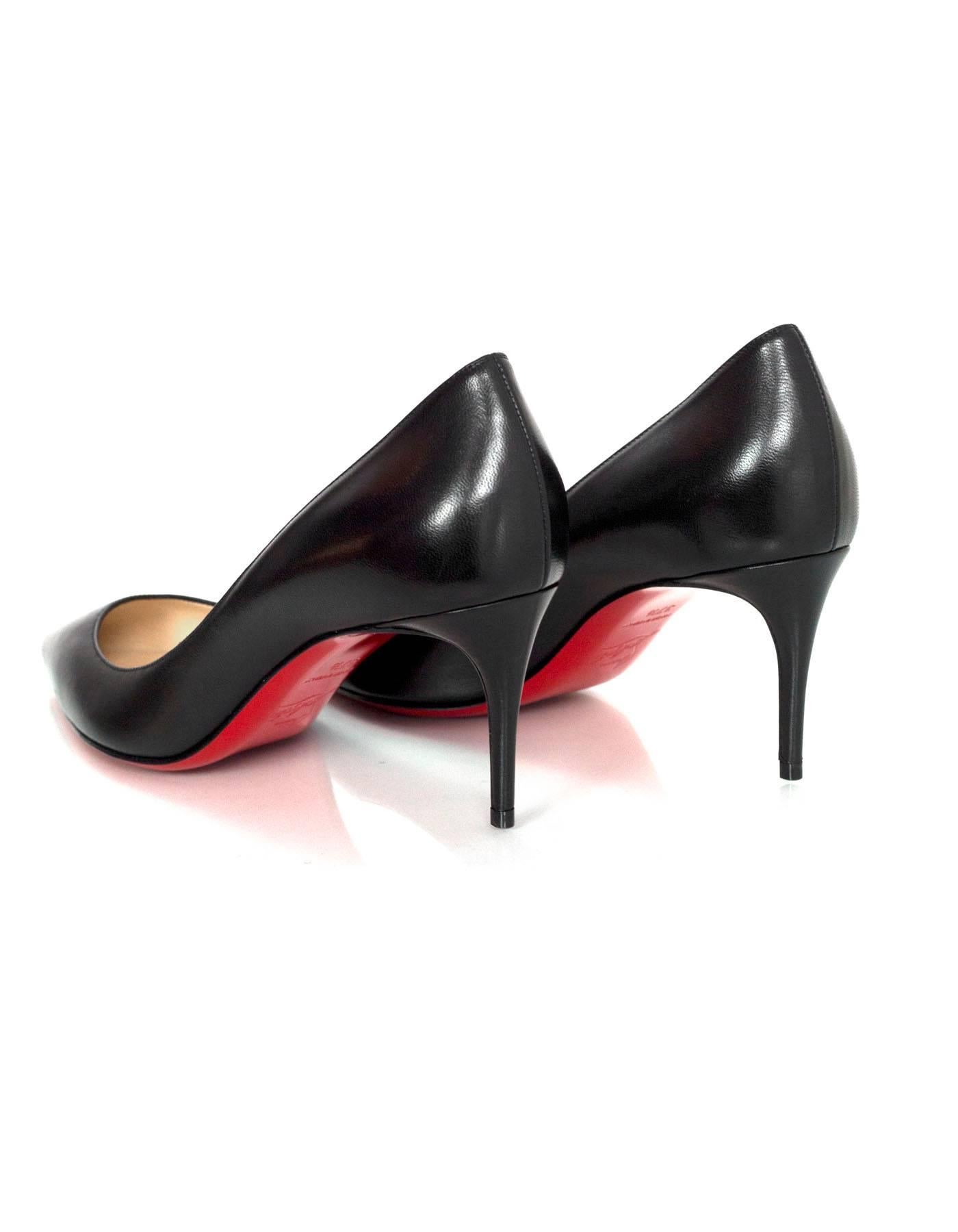 Christian Louboutin NEW Black Decollete 554 70mm Pumps sz 37.5 In Excellent Condition In New York, NY