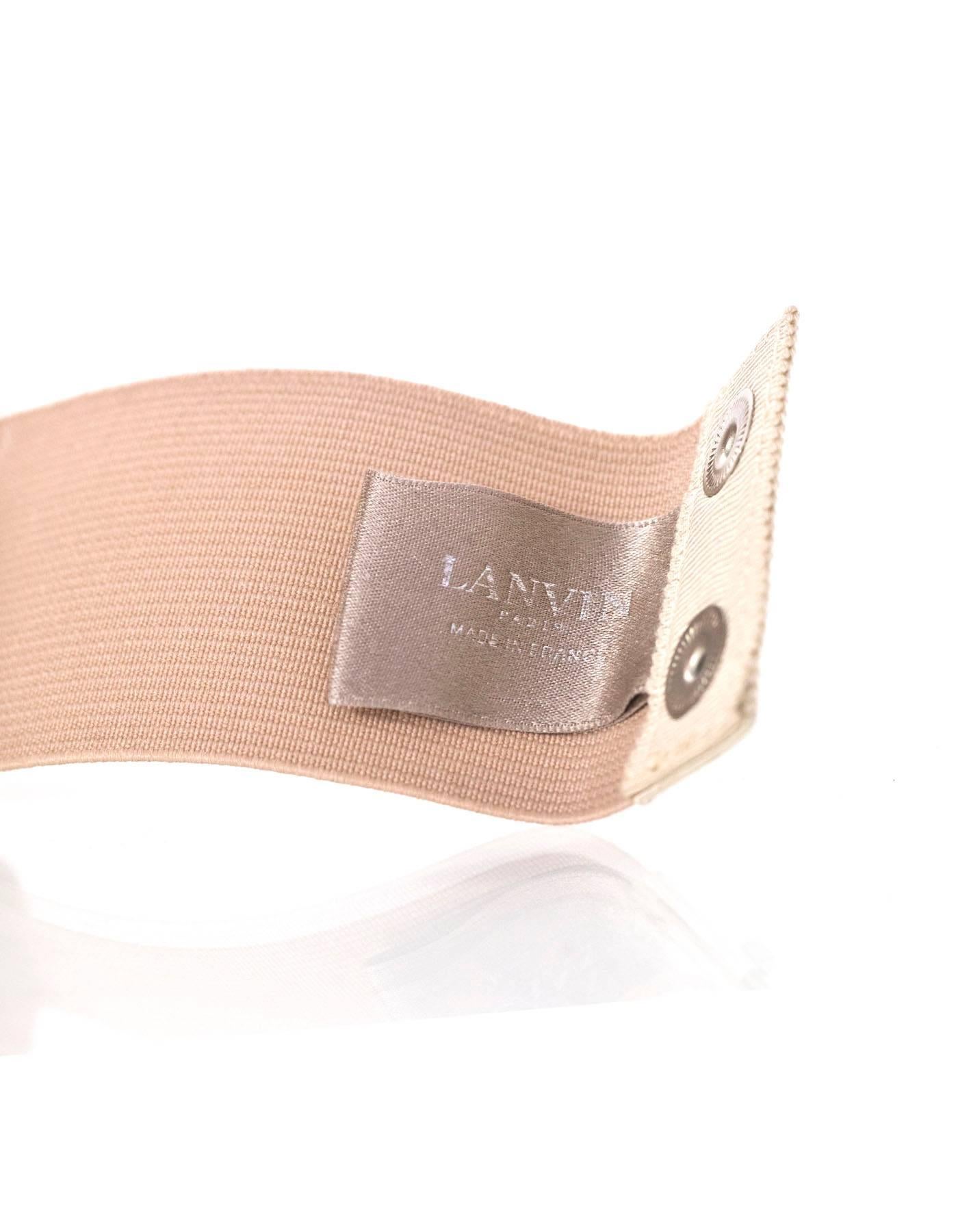 Lanvin Blush Elastic Belt w/ Flower sz L In Excellent Condition In New York, NY