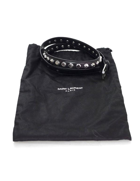 Saint Laurent Black and Silvertone Studded Belt sz EU 70/US  display picture 2