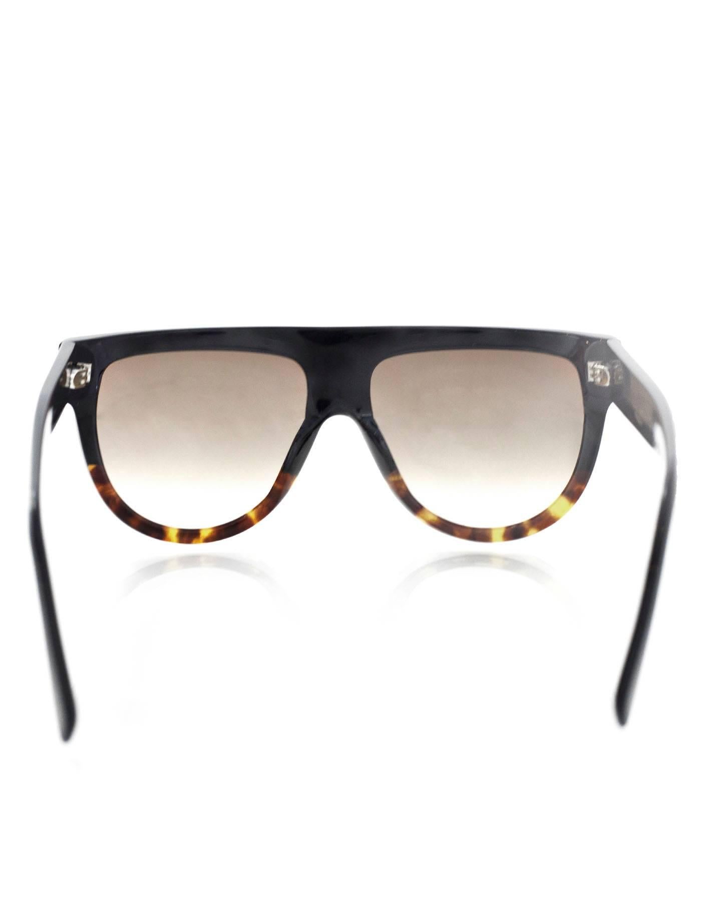 Beige Celine Shadow Flat Top Sunglasses with Case