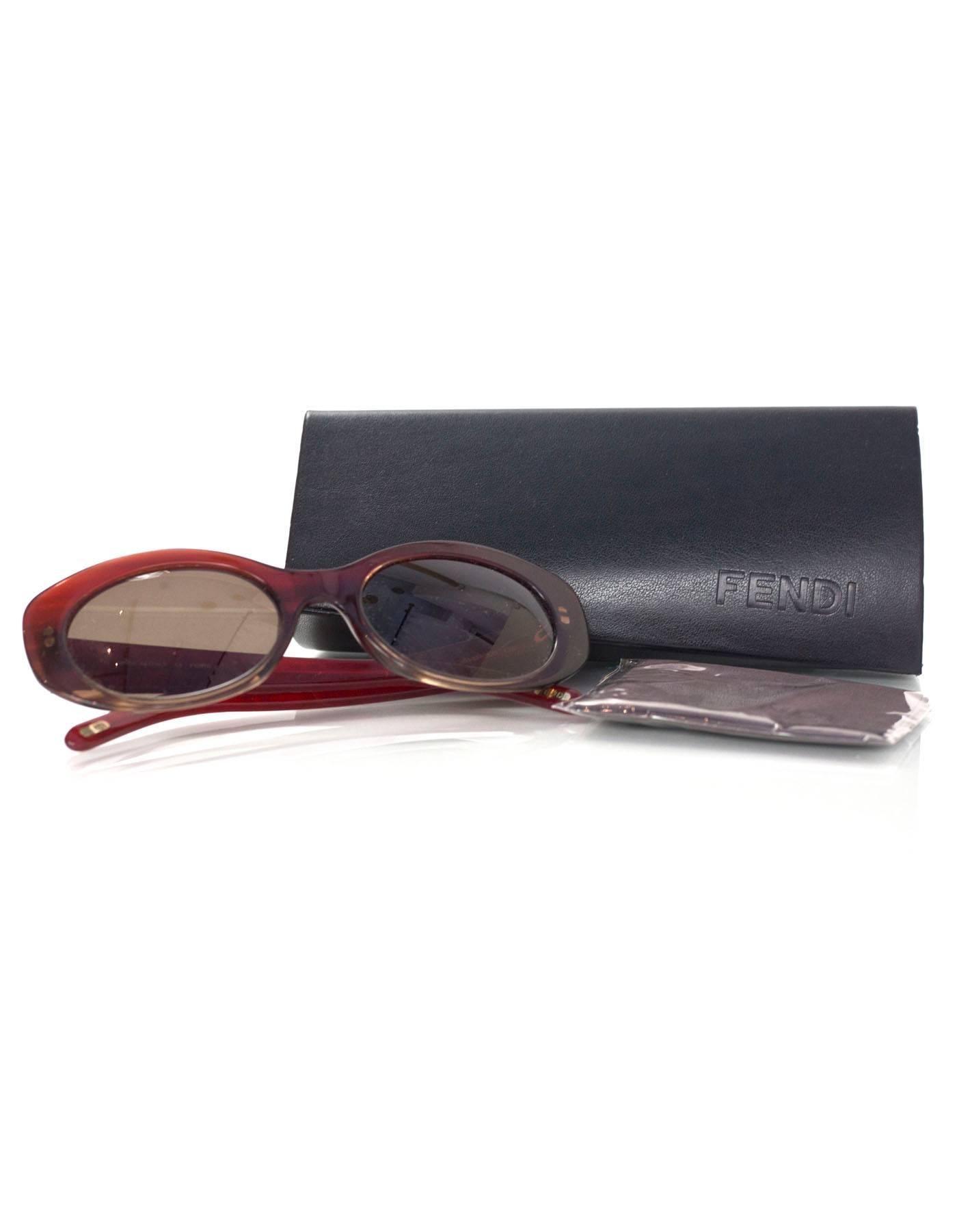 Fendi Burgundy Resin & Zucca Print Cateye Sunglasses 1