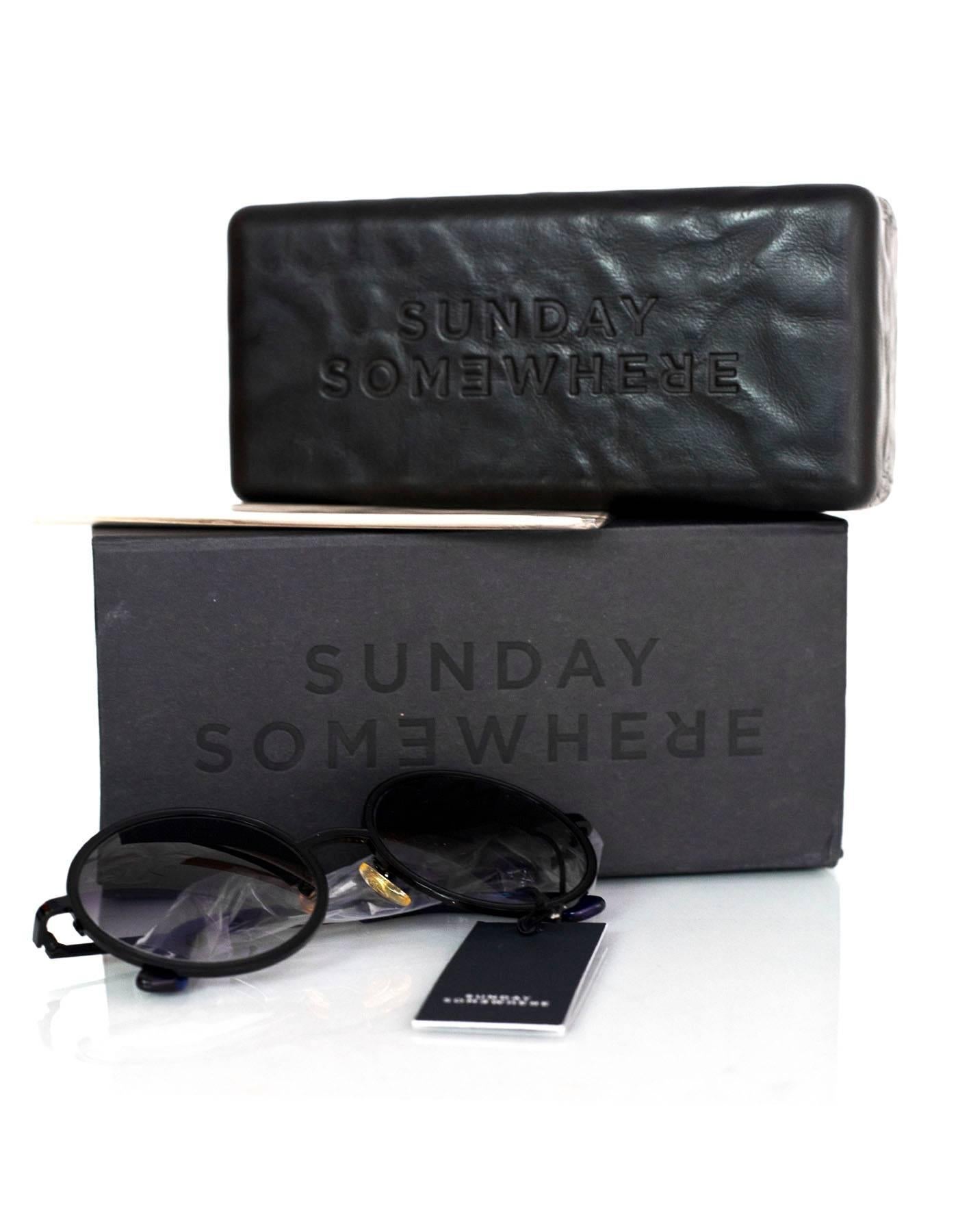 Sunday Somewhere NEW Black Round Charlie Sunglasses rt. $290 3