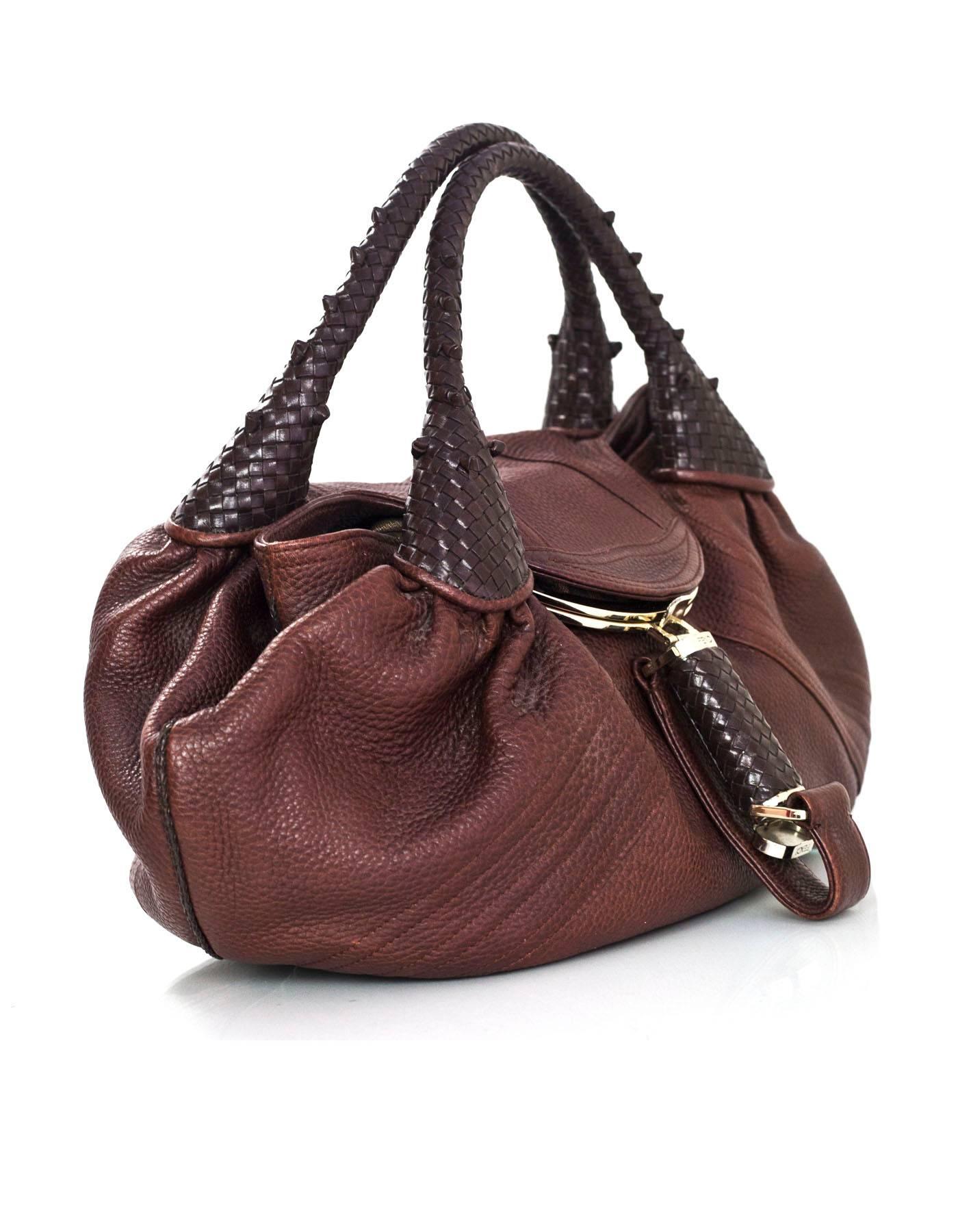 Fendi Brown Leather Spy Bag In Excellent Condition In New York, NY