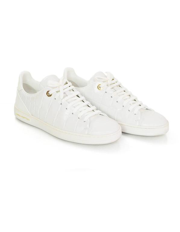 Louis Vuitton Silver Leather Frontrow Trainers Size 38.5 For Sale at 1stDibs