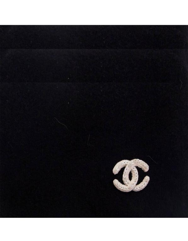 Chanel Black & White Cashmere CC Scarf