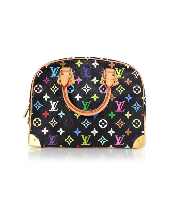Louis Vuitton Black Monogram Multicolore Trouville Handle Bag at 1stdibs