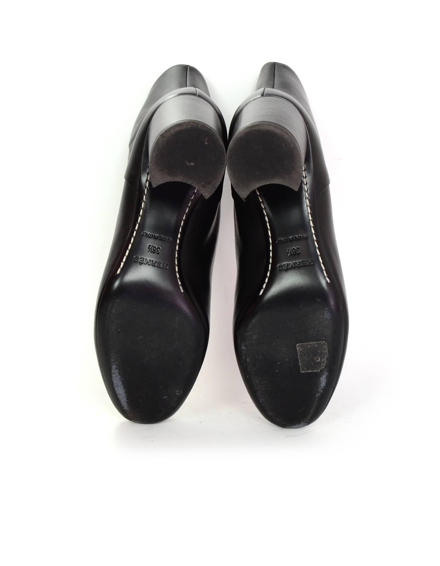 Hermes Black Leather New York 70 Zipper Ankle Boots Sz 38.5 rt. $1, 375 1