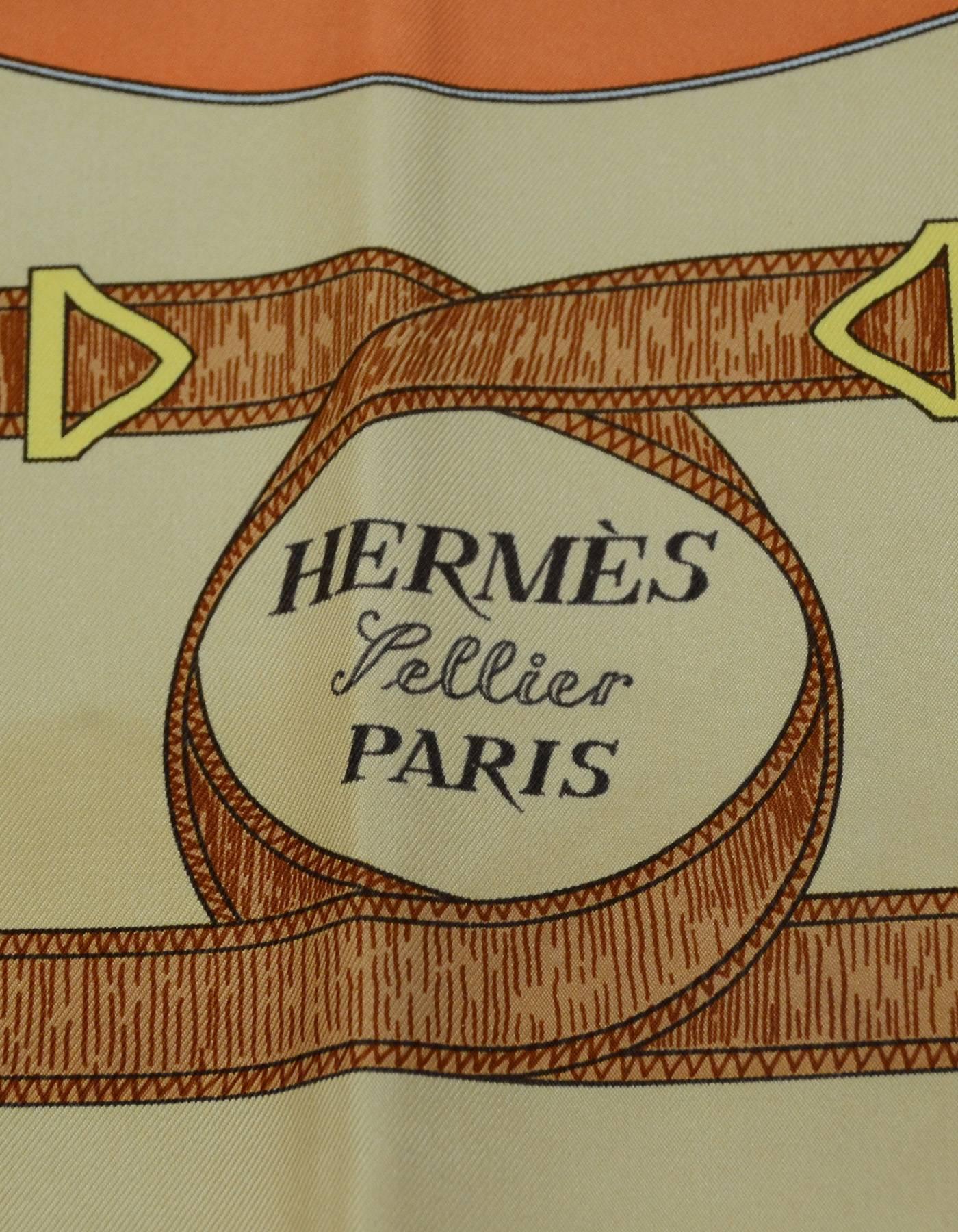 Women's or Men's Hermes Gold Epron D'Or Silk 90cm Scarf with Box